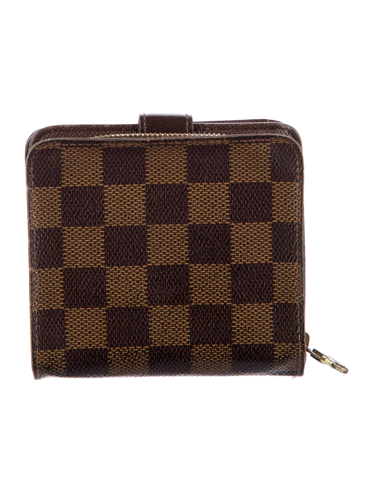 Louis Vuitton 2004 Damier Ebene Pattern Compact Zippé Wallet