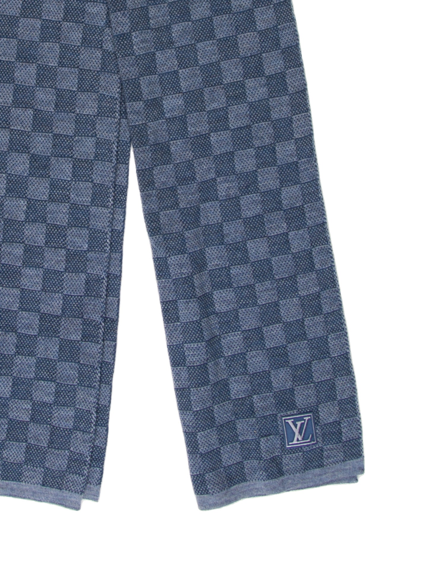 Louis Vuitton Damier Pattern Muffler Wool Scarf