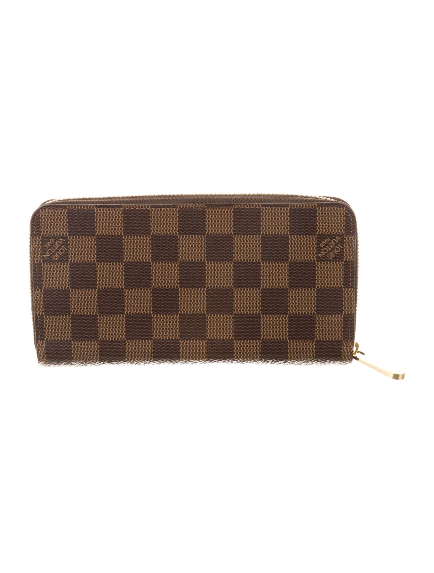 Louis Vuitton Damier Ebene Pattern Coated Canvas Zippy Wallet