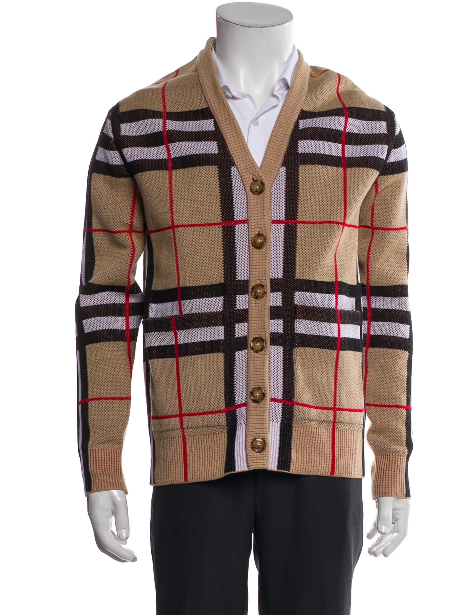 Burberry Striped V-Neck Cardigan