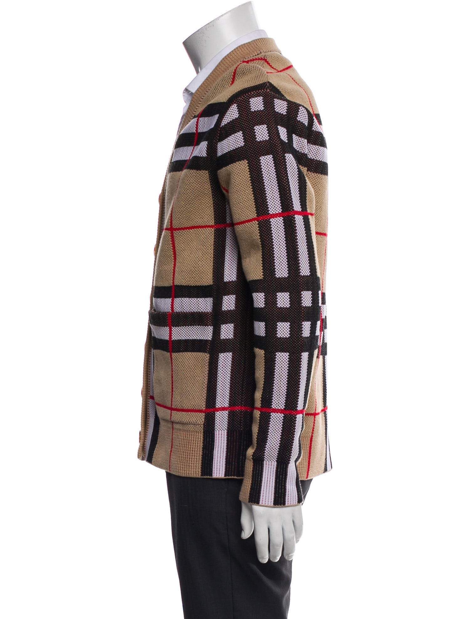 Burberry Striped V-Neck Cardigan