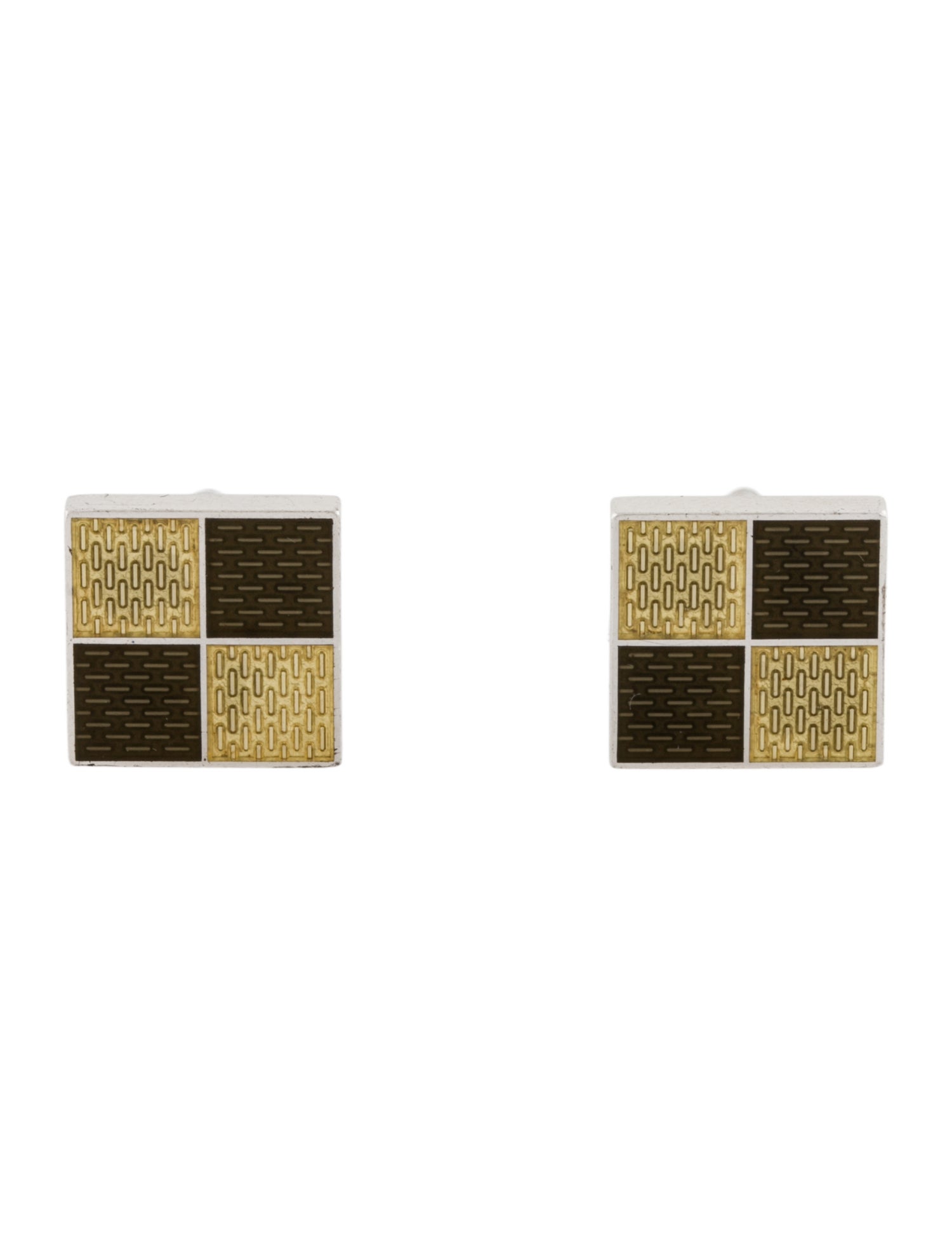 Louis Vuitton Enamel Damier Cufflinks