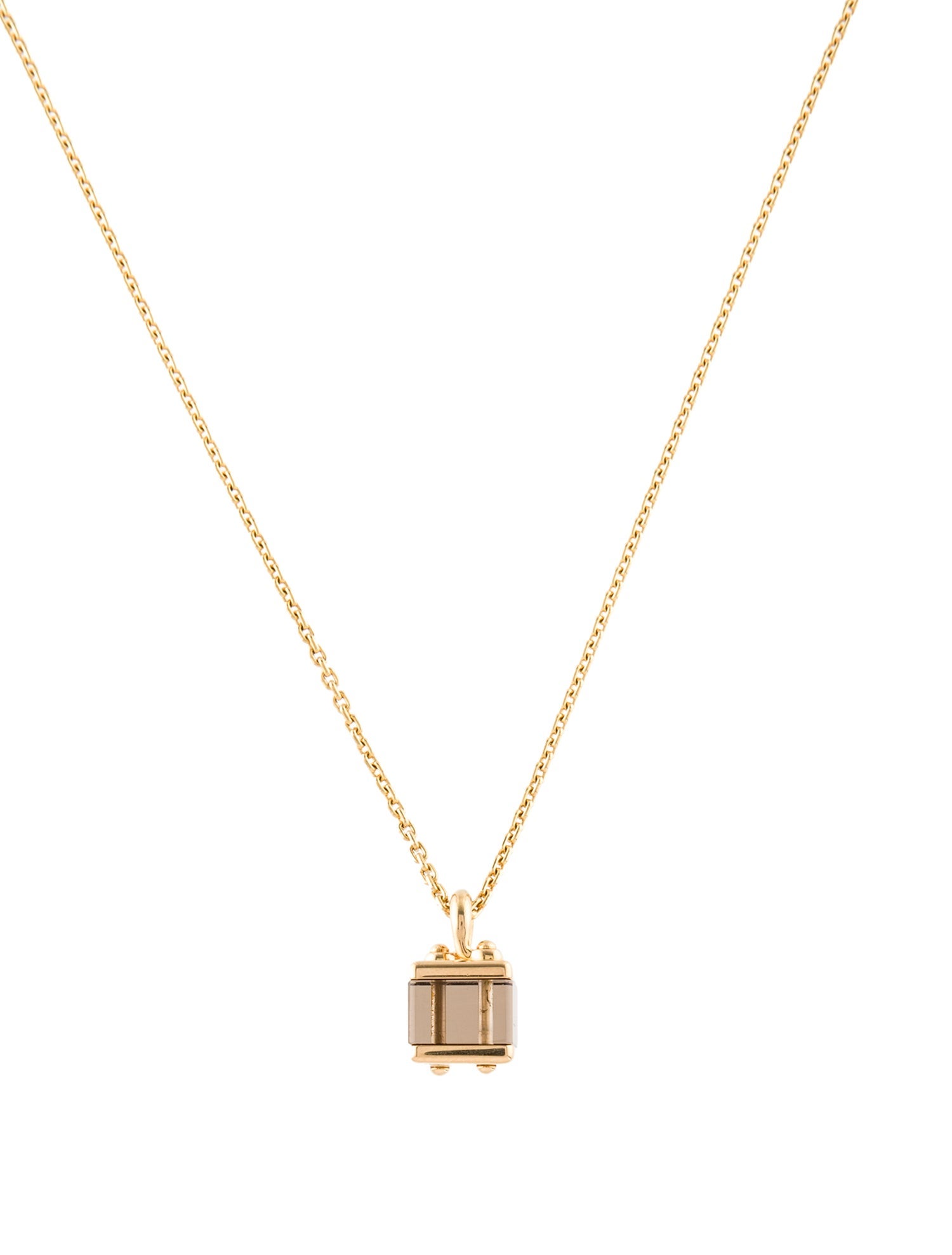 Louis Vuitton 18K Smoky Quartz Emprise Cube Pendant Necklace