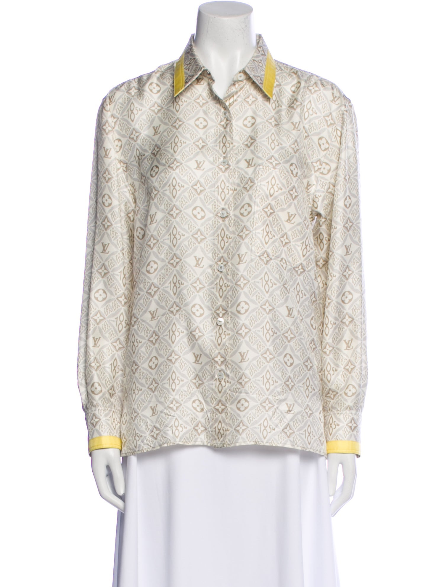 Louis Vuitton 'Since 1854' Silk Button-Up Top
