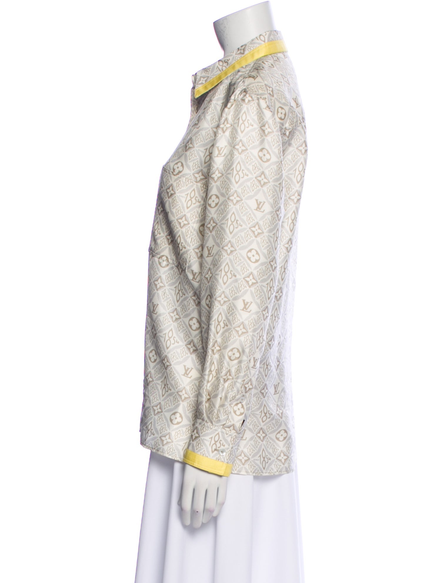 Louis Vuitton 'Since 1854' Silk Button-Up Top