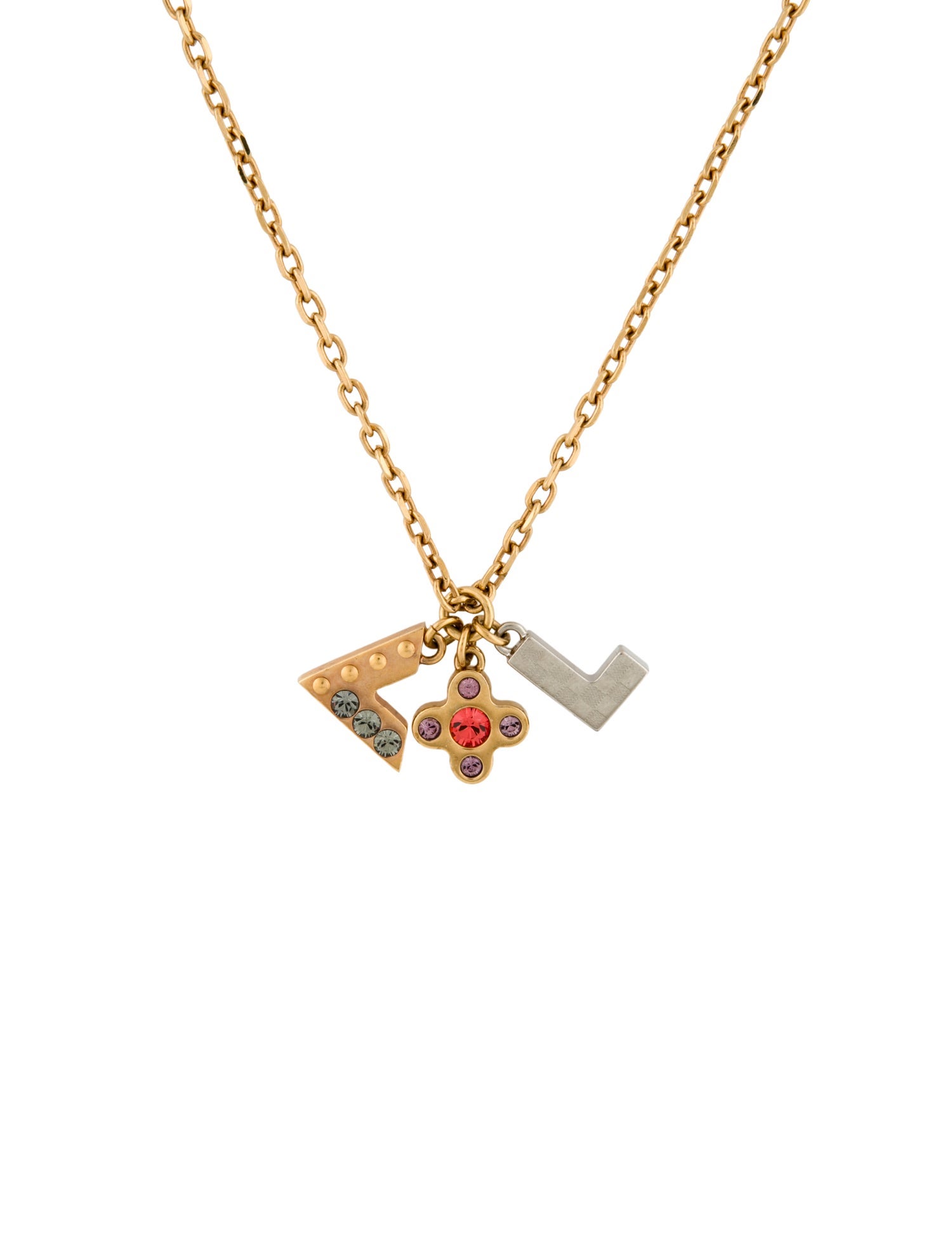 Louis Vuitton Crystal 'Love Letters' Pendant Necklace
