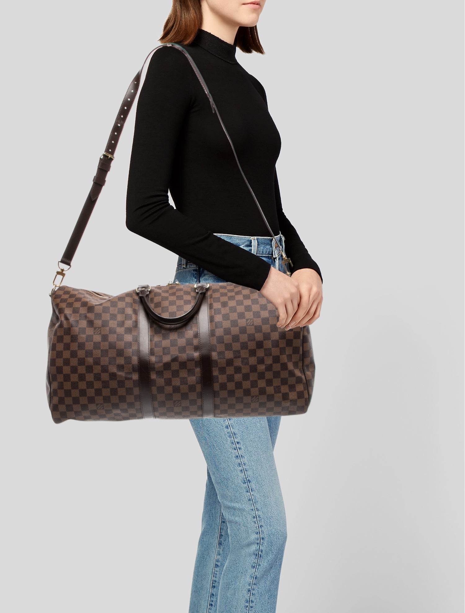 Louis Vuitton Damier Ebene Keepall Bandouliere 55