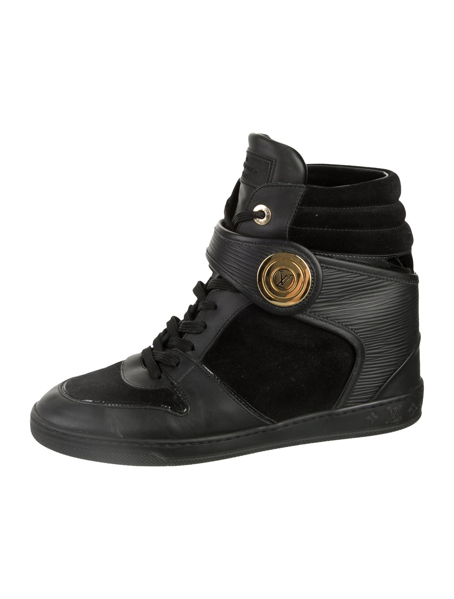 Louis Vuitton Signature Logo Leather Wedge Sneakers