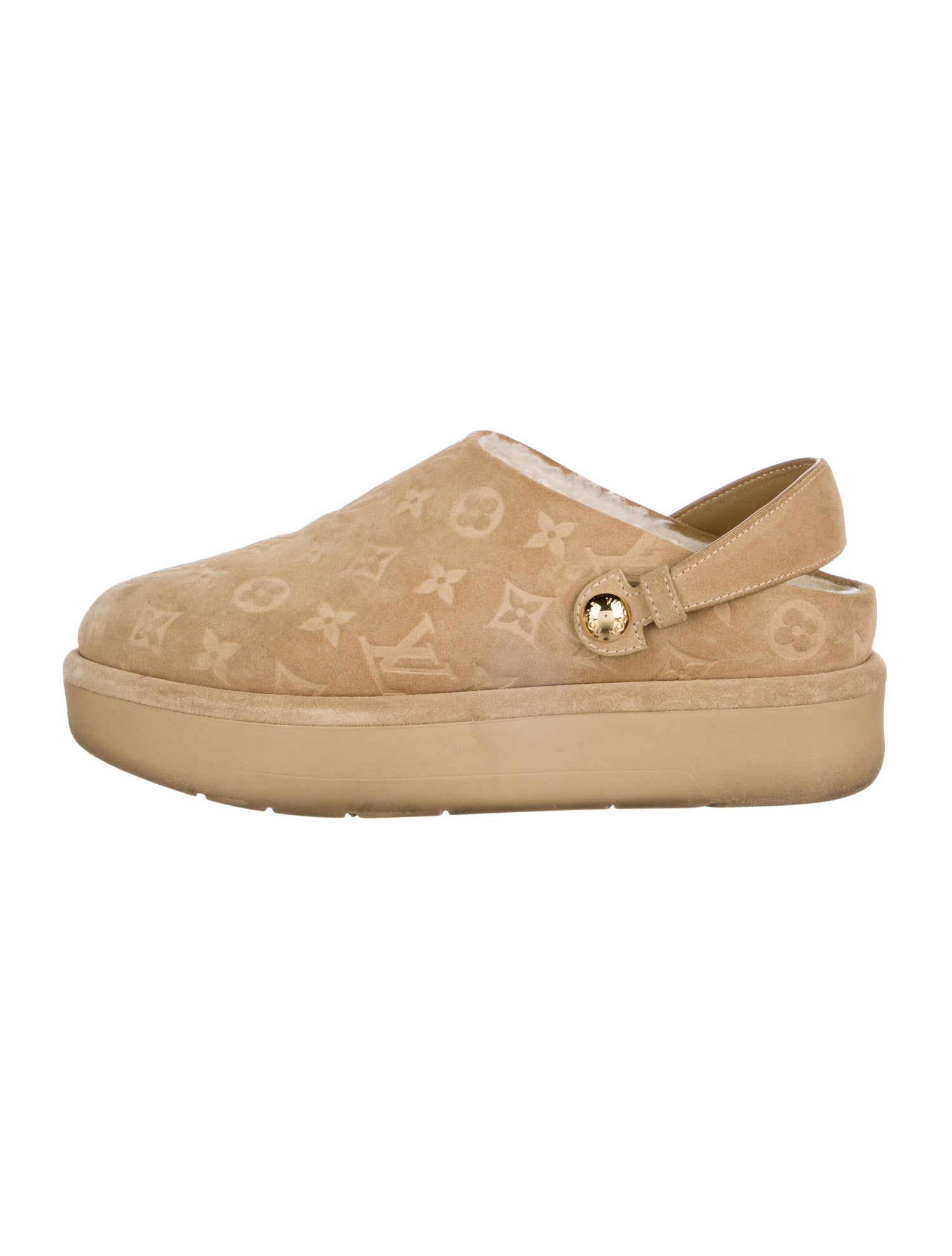 Louis Vuitton LV Monogram Suede Slingback Flats