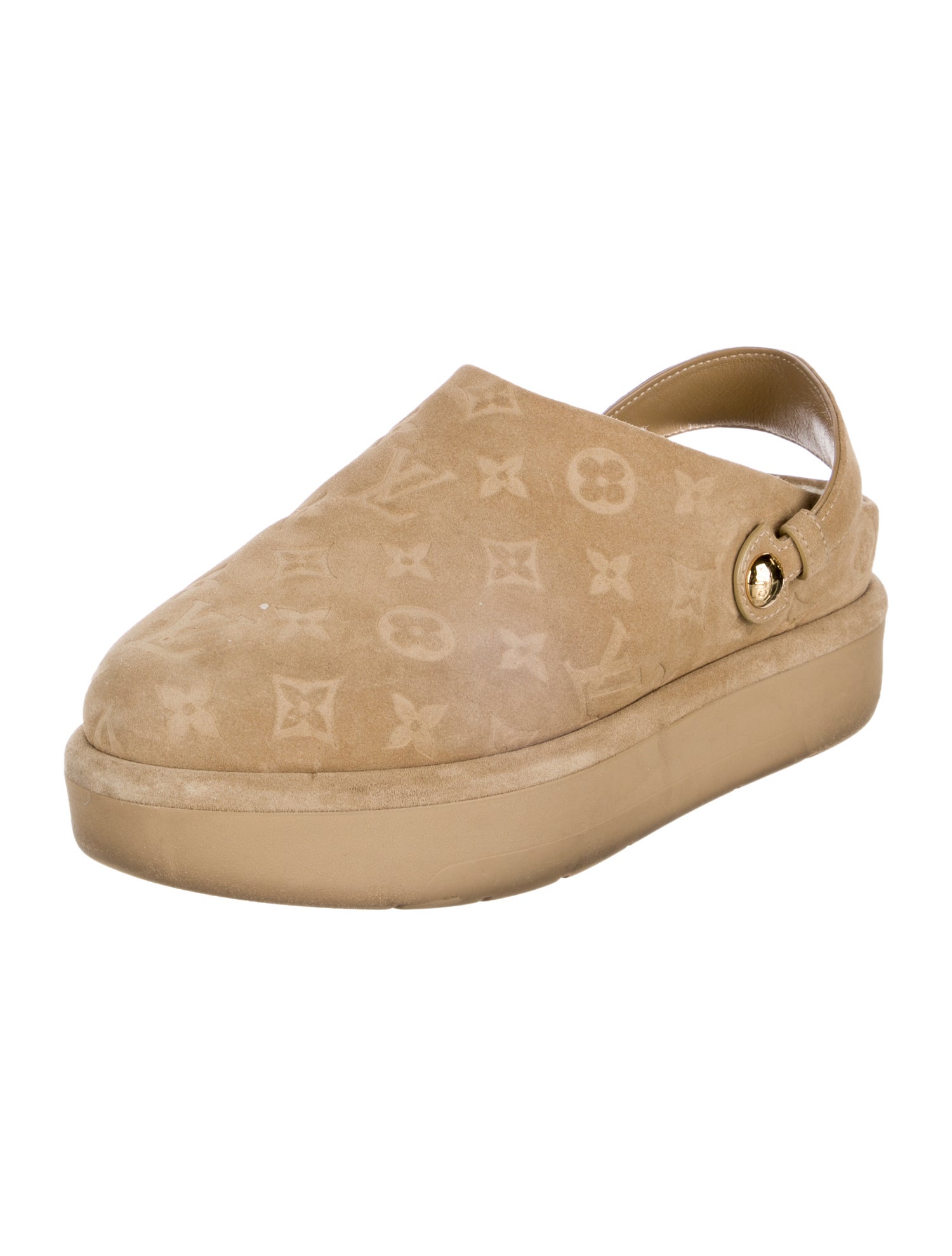 Louis Vuitton LV Monogram Suede Slingback Flats