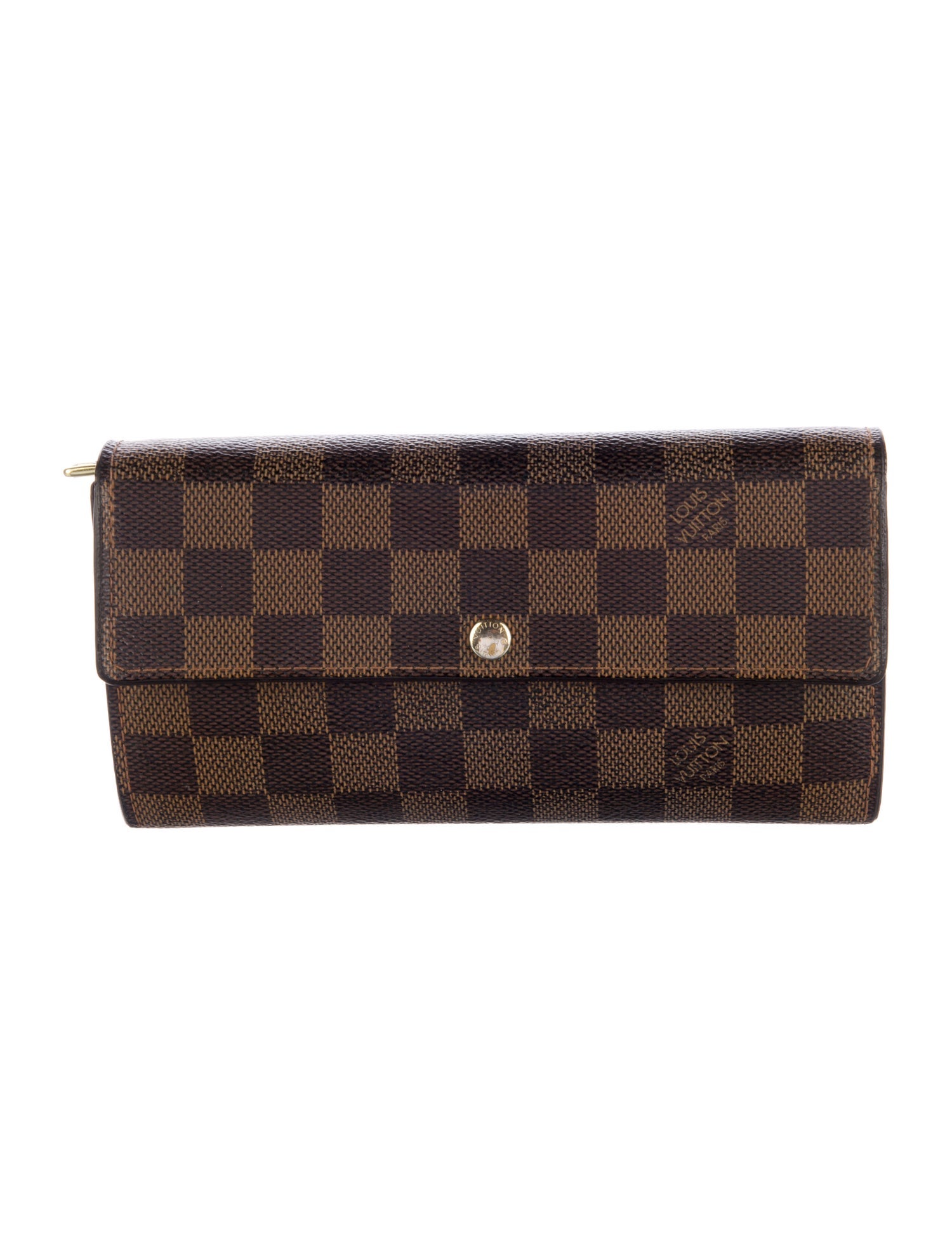 Louis Vuitton 2007 Damier Ebene Pattern Sarah Wallet