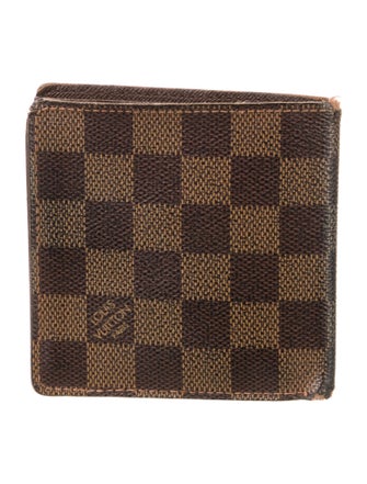 Louis Vuitton Damier Ebene Pattern Coated Canvas Marco Wallet