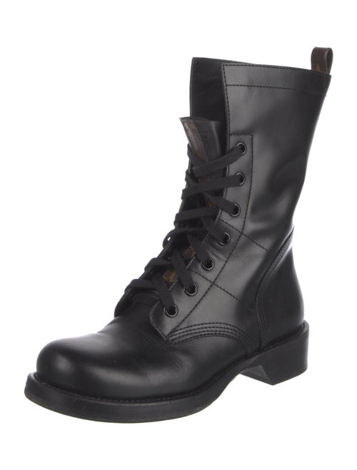 Louis Vuitton Monogram Pattern Leather Combat Boots