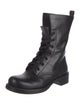 Louis Vuitton Monogram Pattern Leather Combat Boots