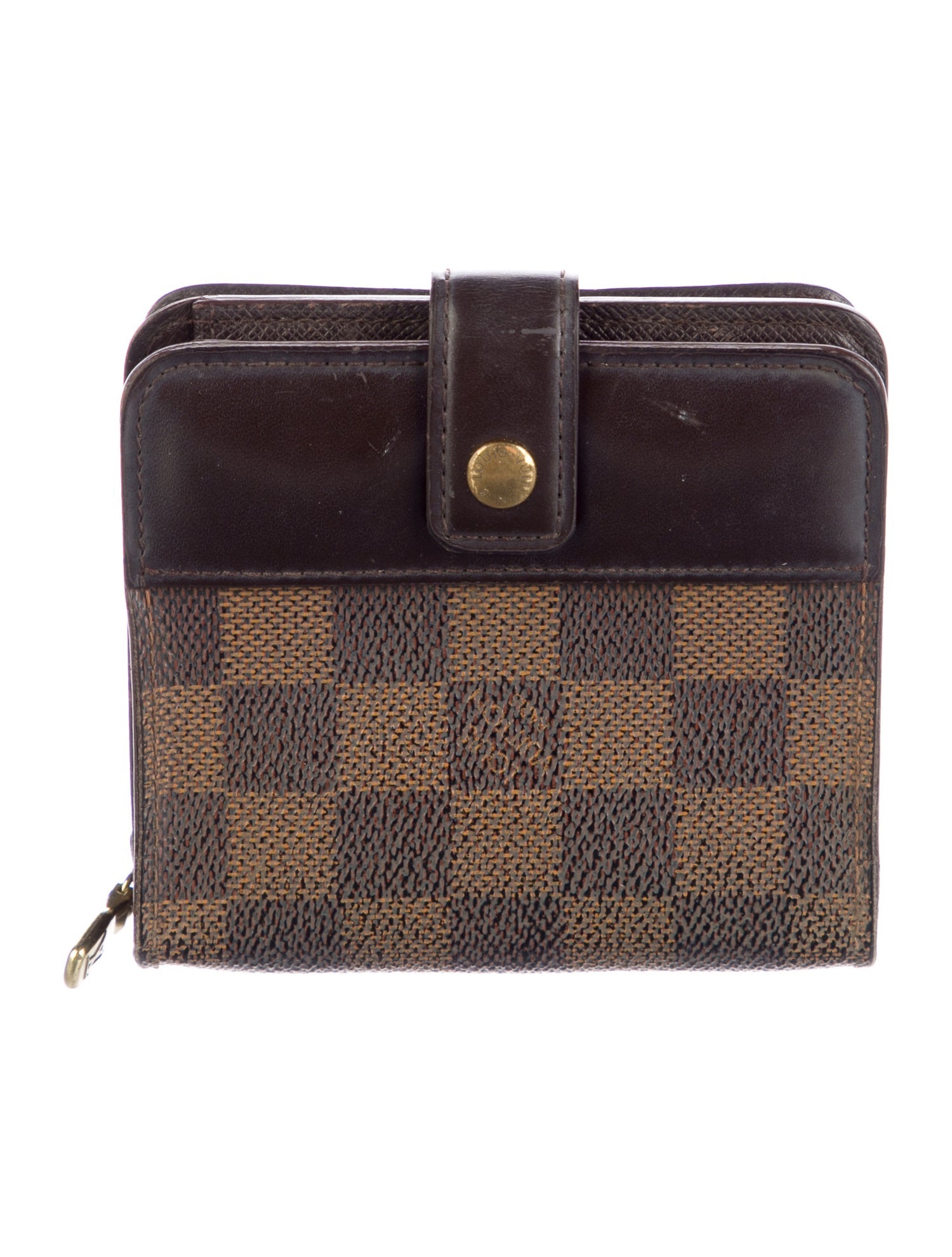 Louis Vuitton Damier Ebene Pattern Coated Canvas Compact Wallet