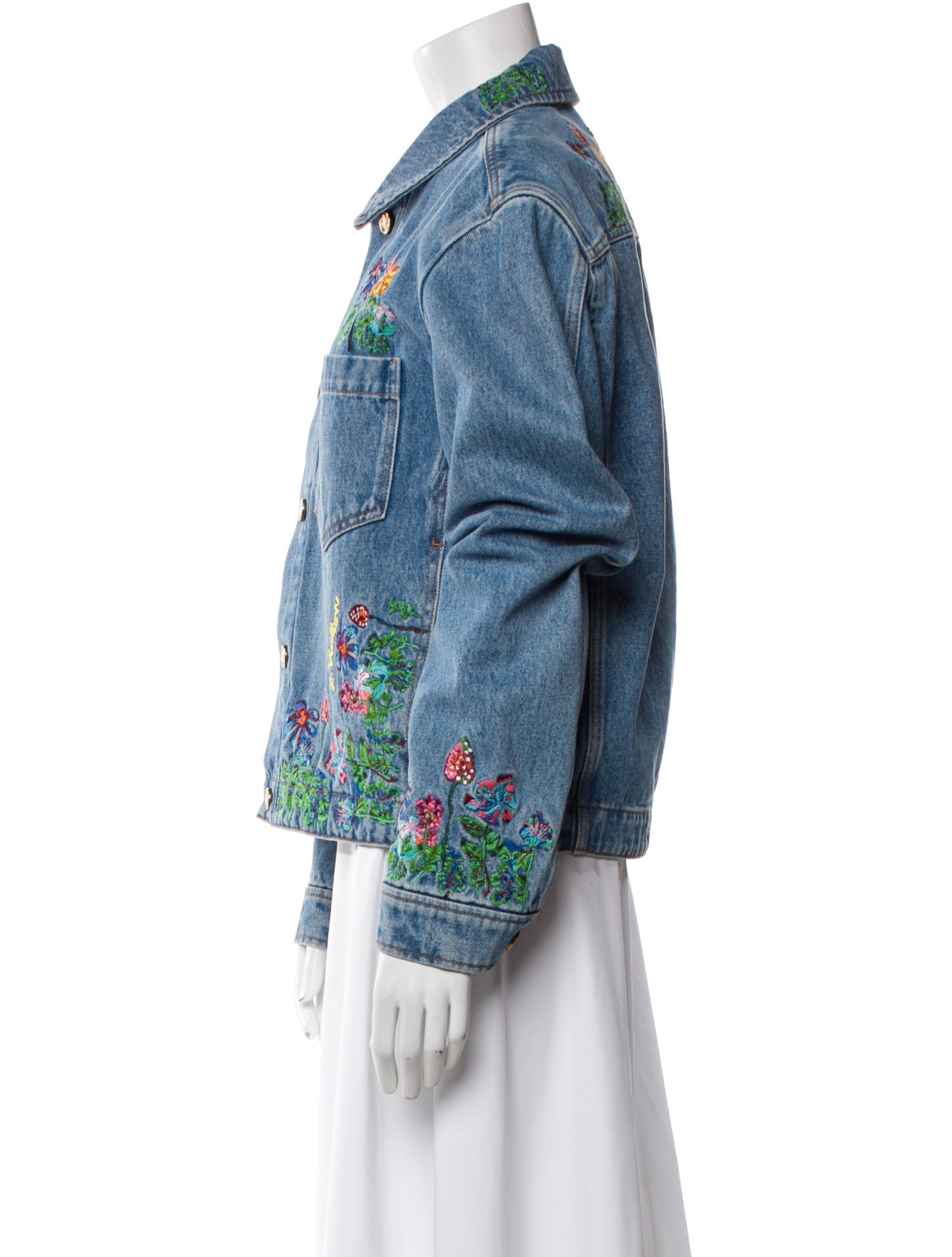 Louis Vuitton 2022 'Floral' Denim Jacket