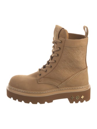 Louis Vuitton LV Monogram Suede Combat Boots