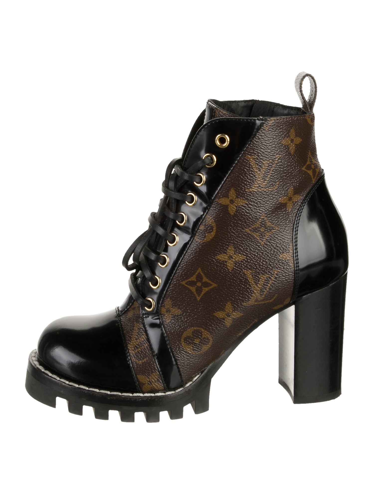 Louis Vuitton Monogram Pattern Combat Boots