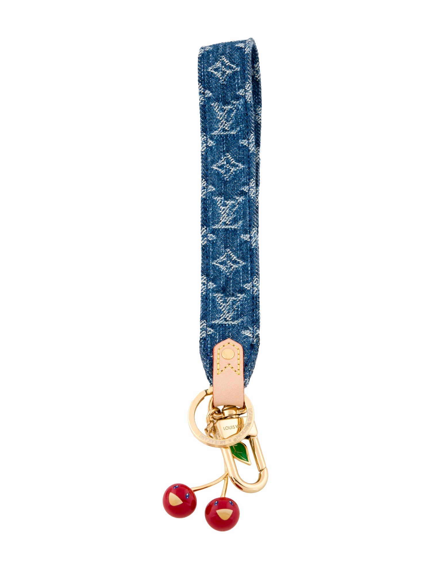 Louis Vuitton x TM Monogram Denim Cerise Dragonne Bag Charm w/Tags