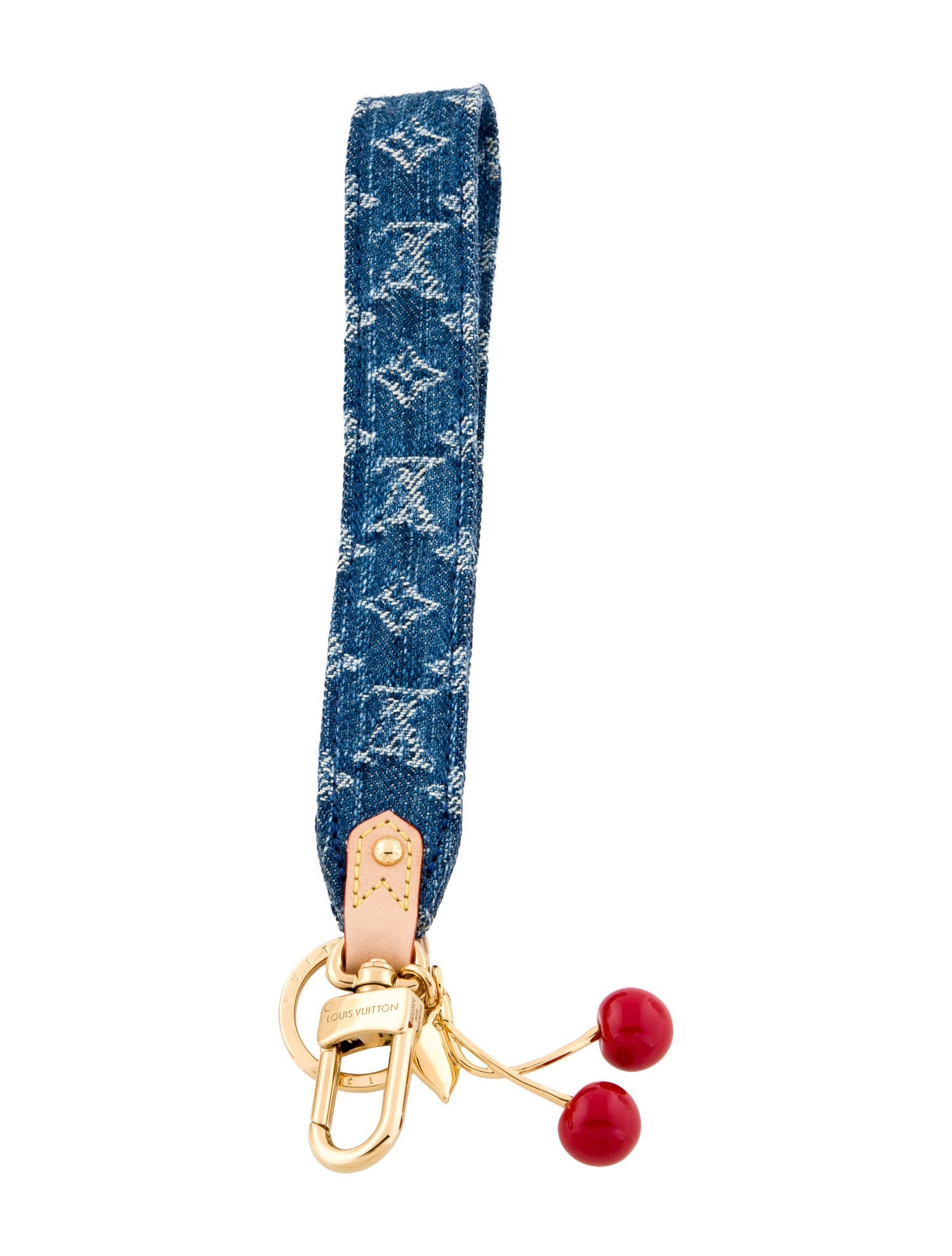 Louis Vuitton x TM Monogram Denim Cerise Dragonne Bag Charm w/Tags
