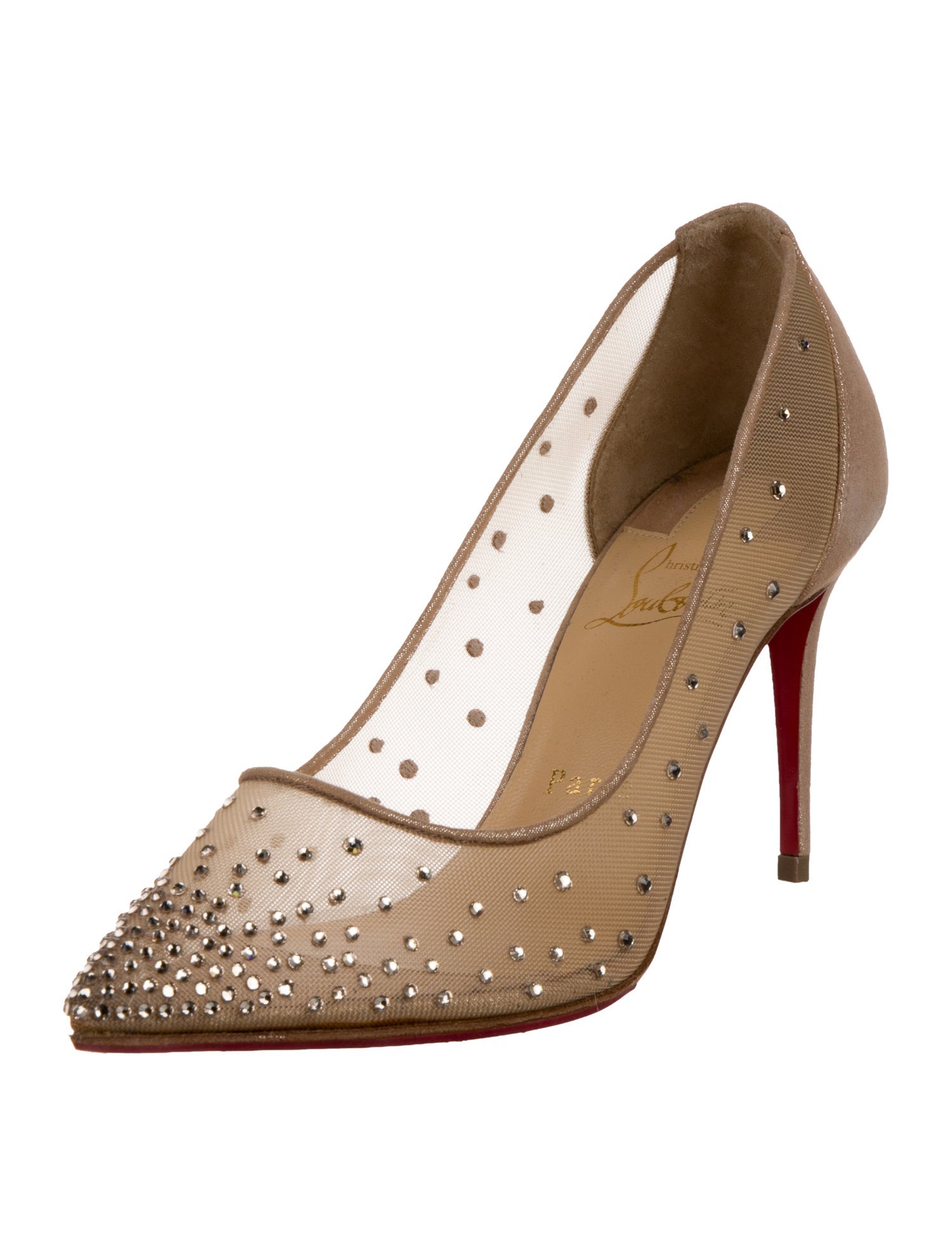 Louis Vuitton Leather Crystal Embellishments Pumps
