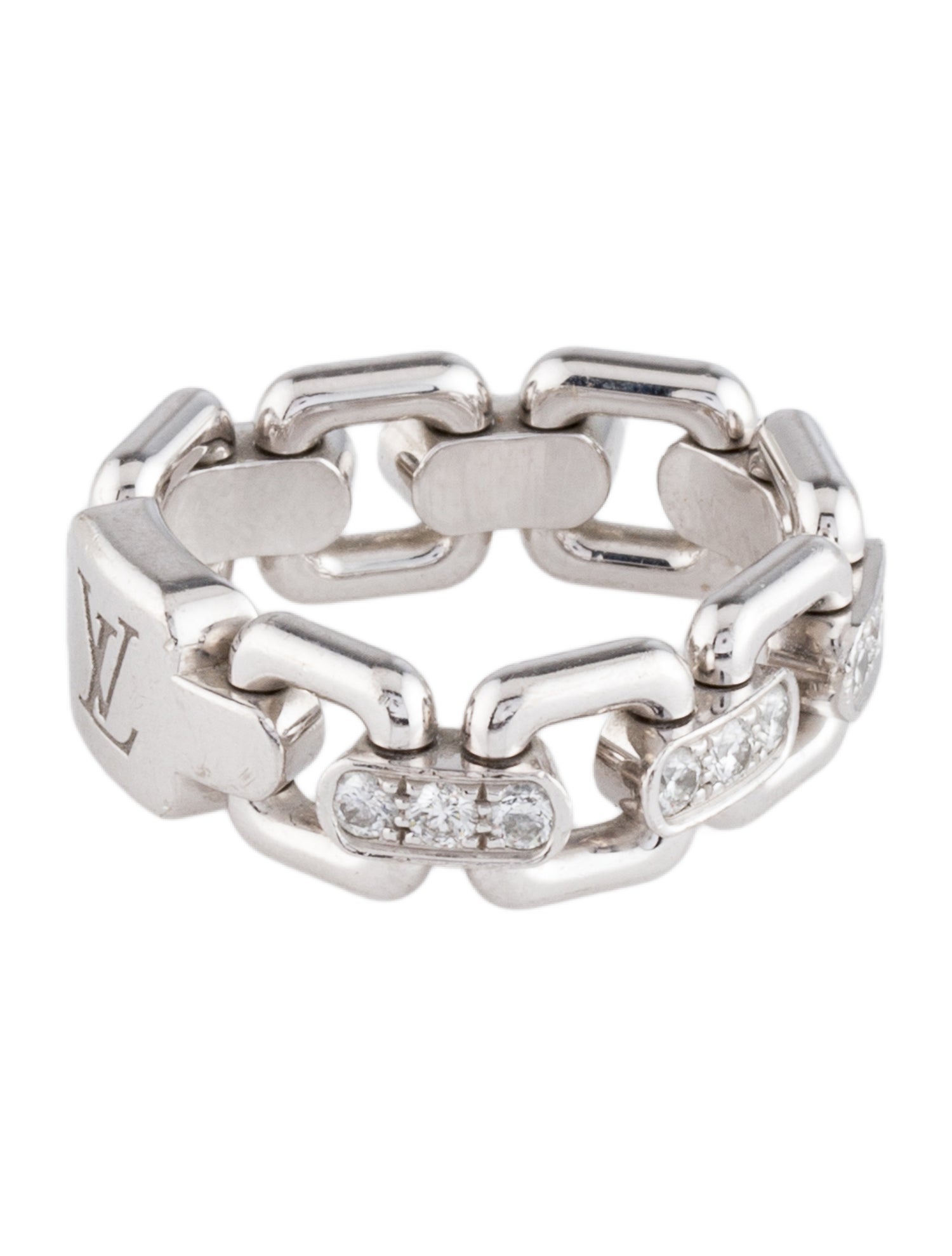 Louis Vuitton 18K Diamond Chain Link Ring