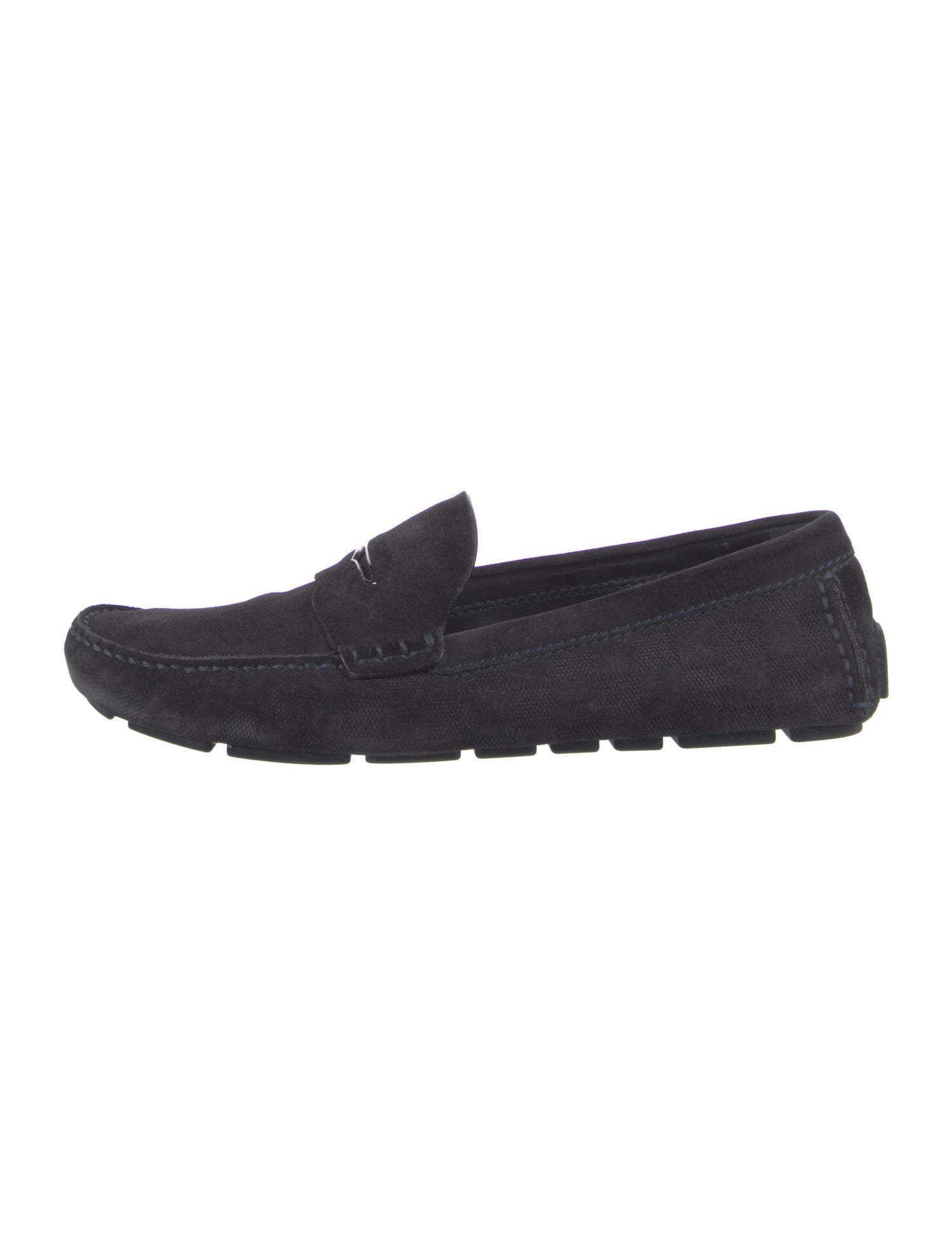 Louis Vuitton Suede Whipstitch Trim Moccasins