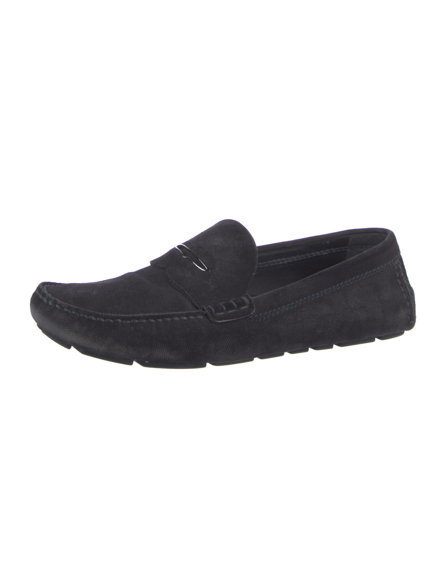 Louis Vuitton Suede Whipstitch Trim Moccasins