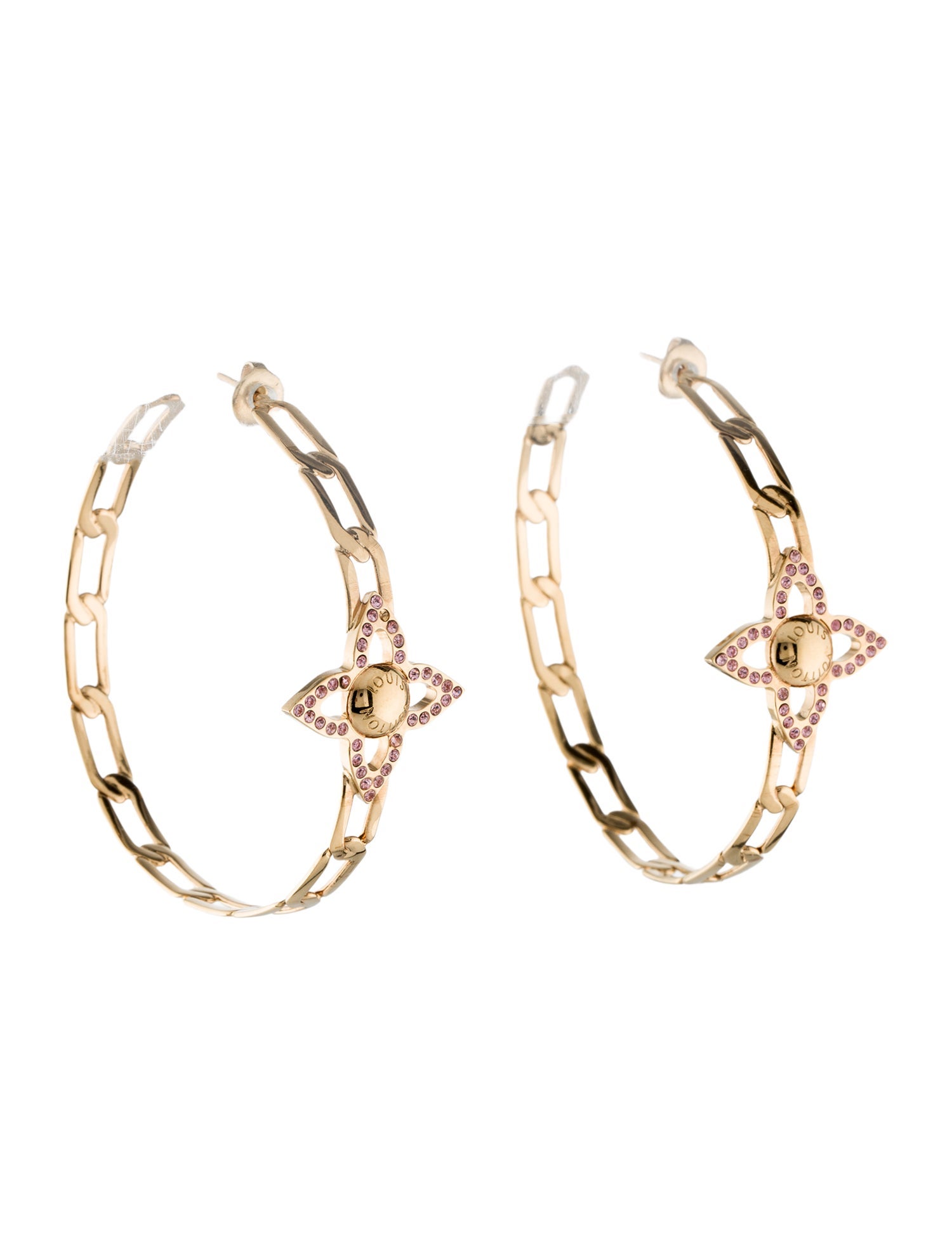 Louis Vuitton Crystal Flower Power Hoop Earrings