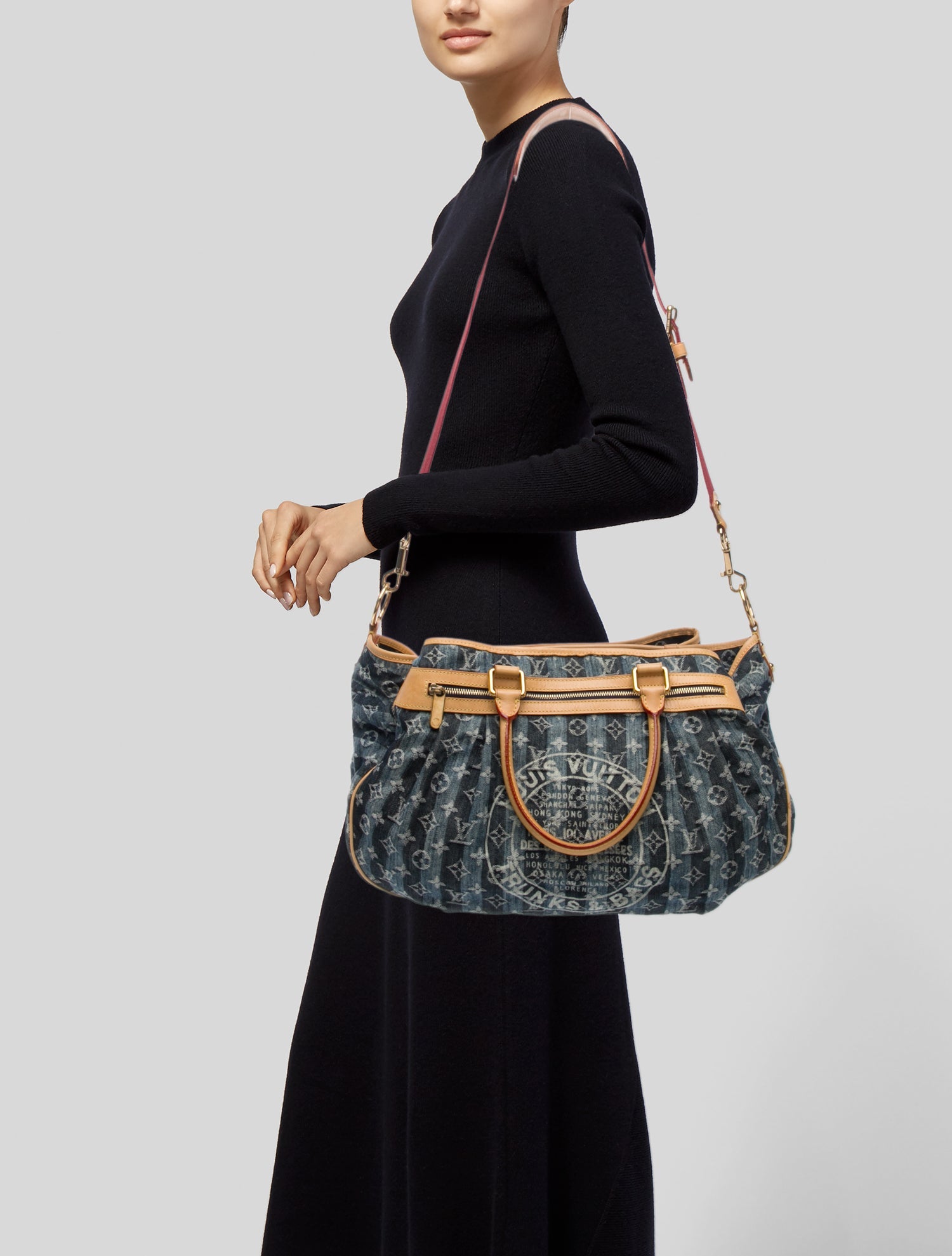 Louis Vuitton LV Monogram Porte Epaule Raye Cabas