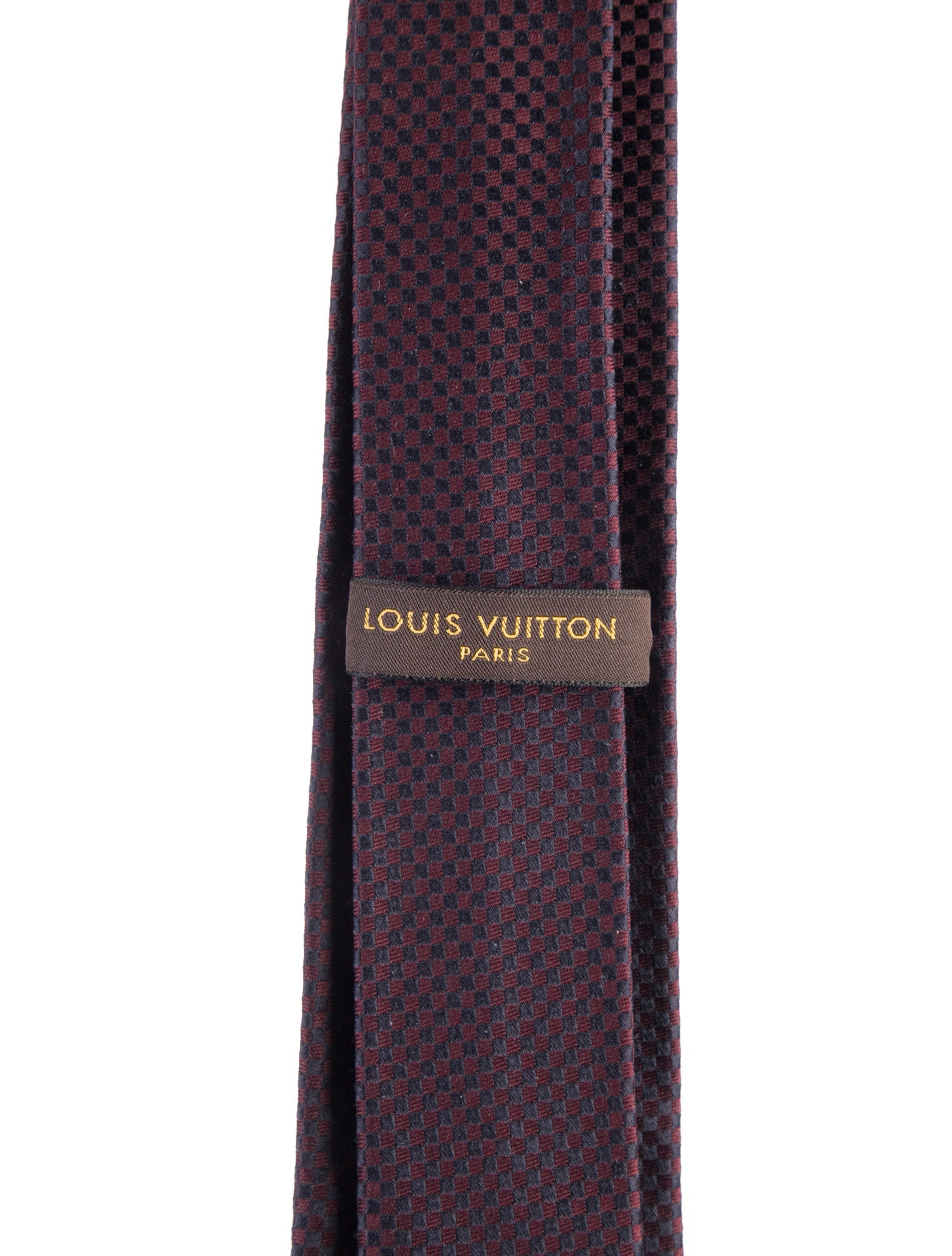 Louis Vuitton Burgundy Silk Pattern Print Tie