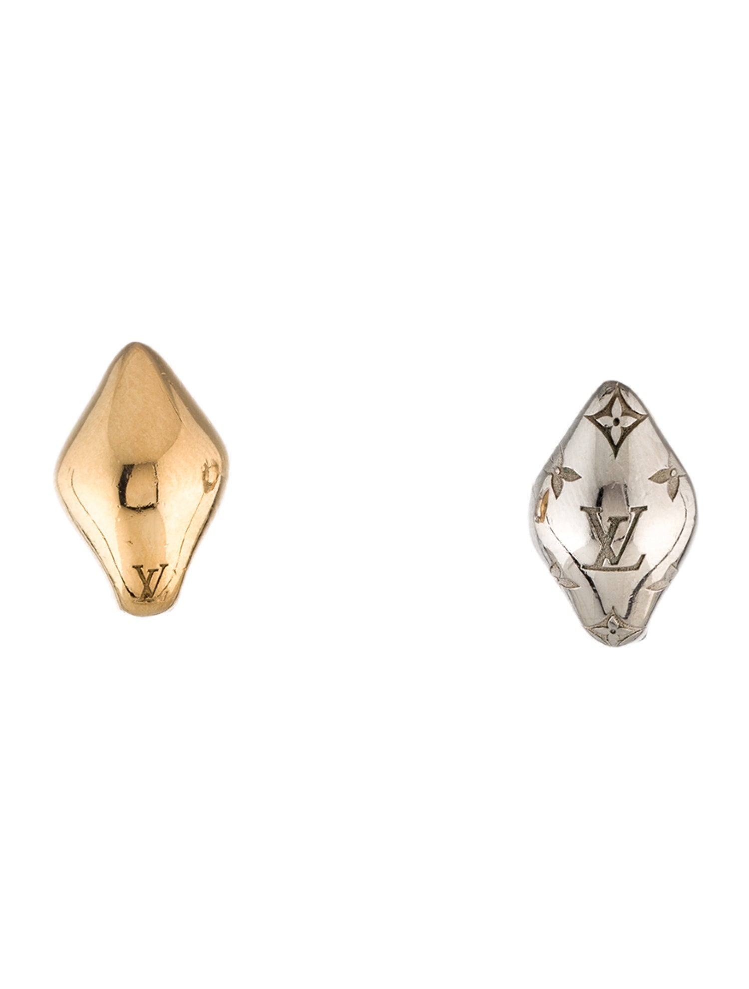 Louis Vuitton Two-Tone Nanogram Earrings