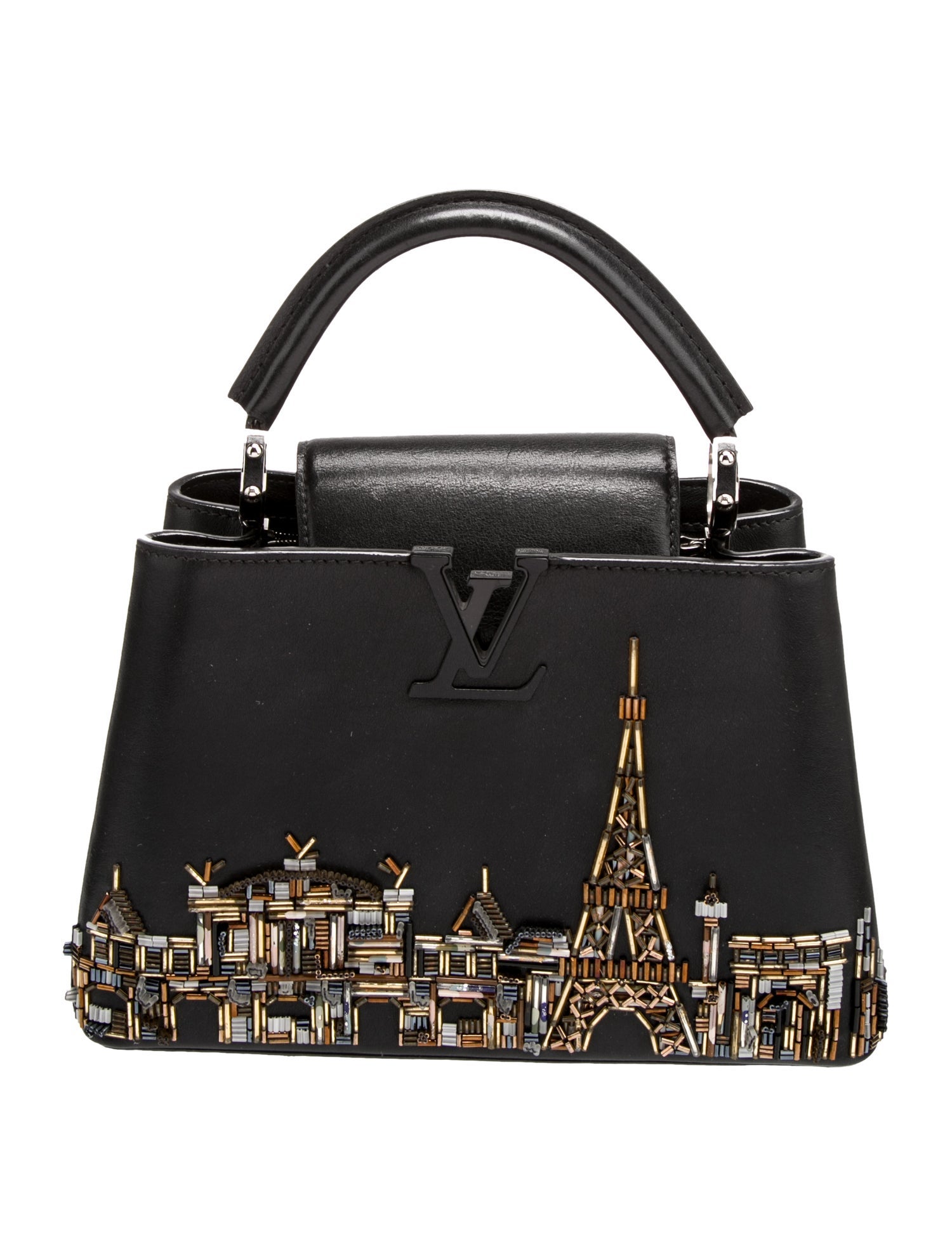 Louis Vuitton Leather Paris Skyline Capucines BB