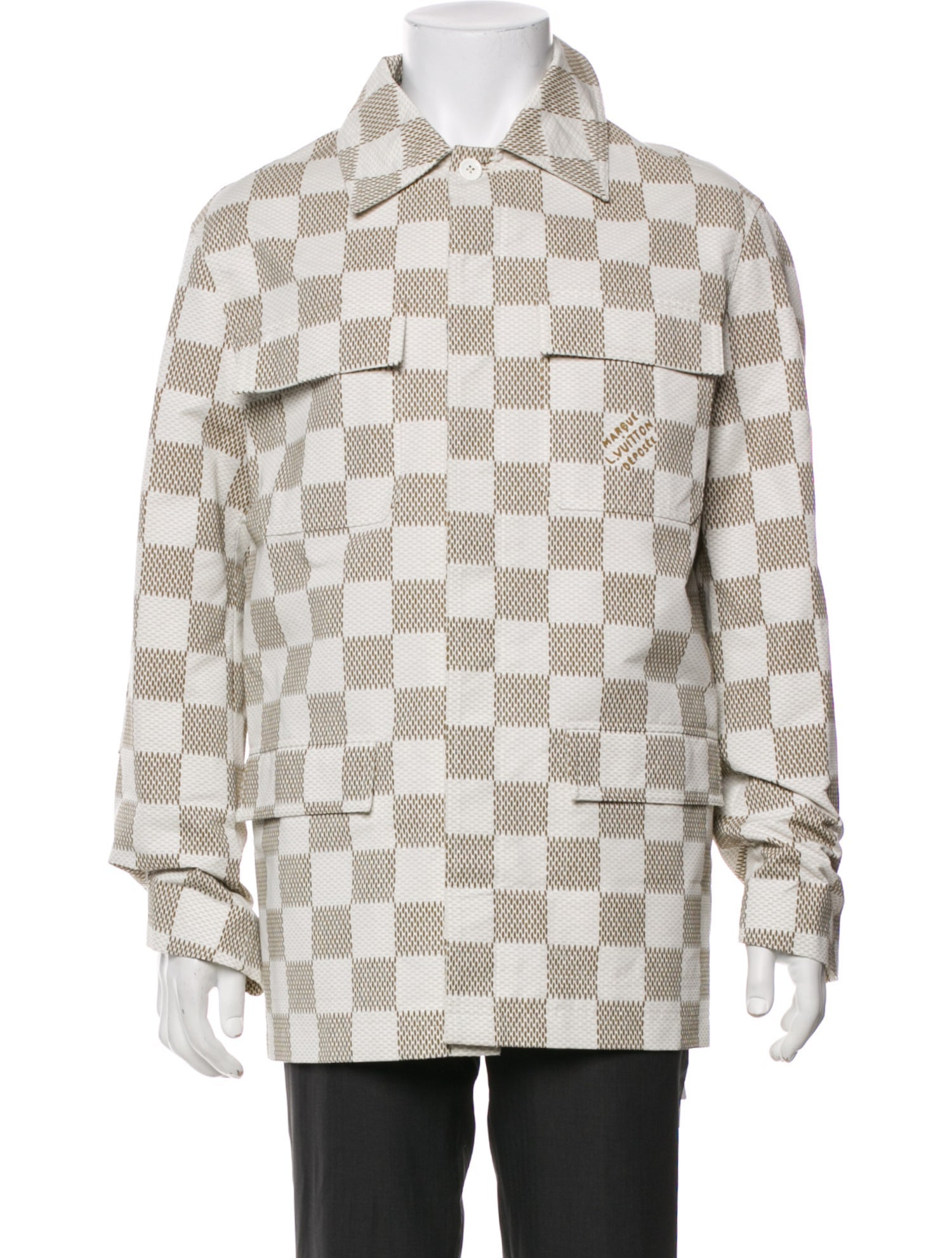 Louis Vuitton 2024 Damier Azur Pattern Coat w/ Tags