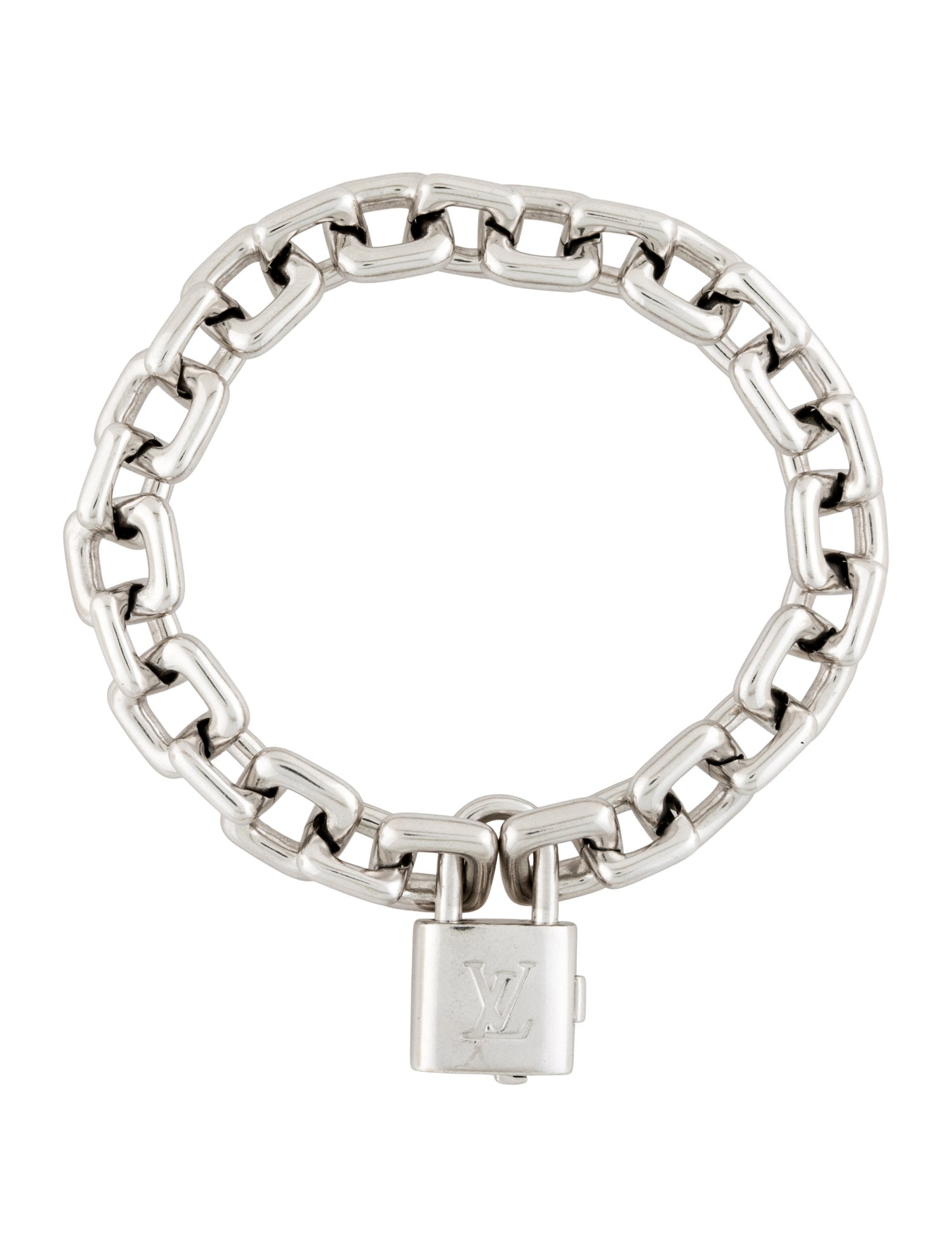 Louis Vuitton 18K Padlock Charm Bracelet