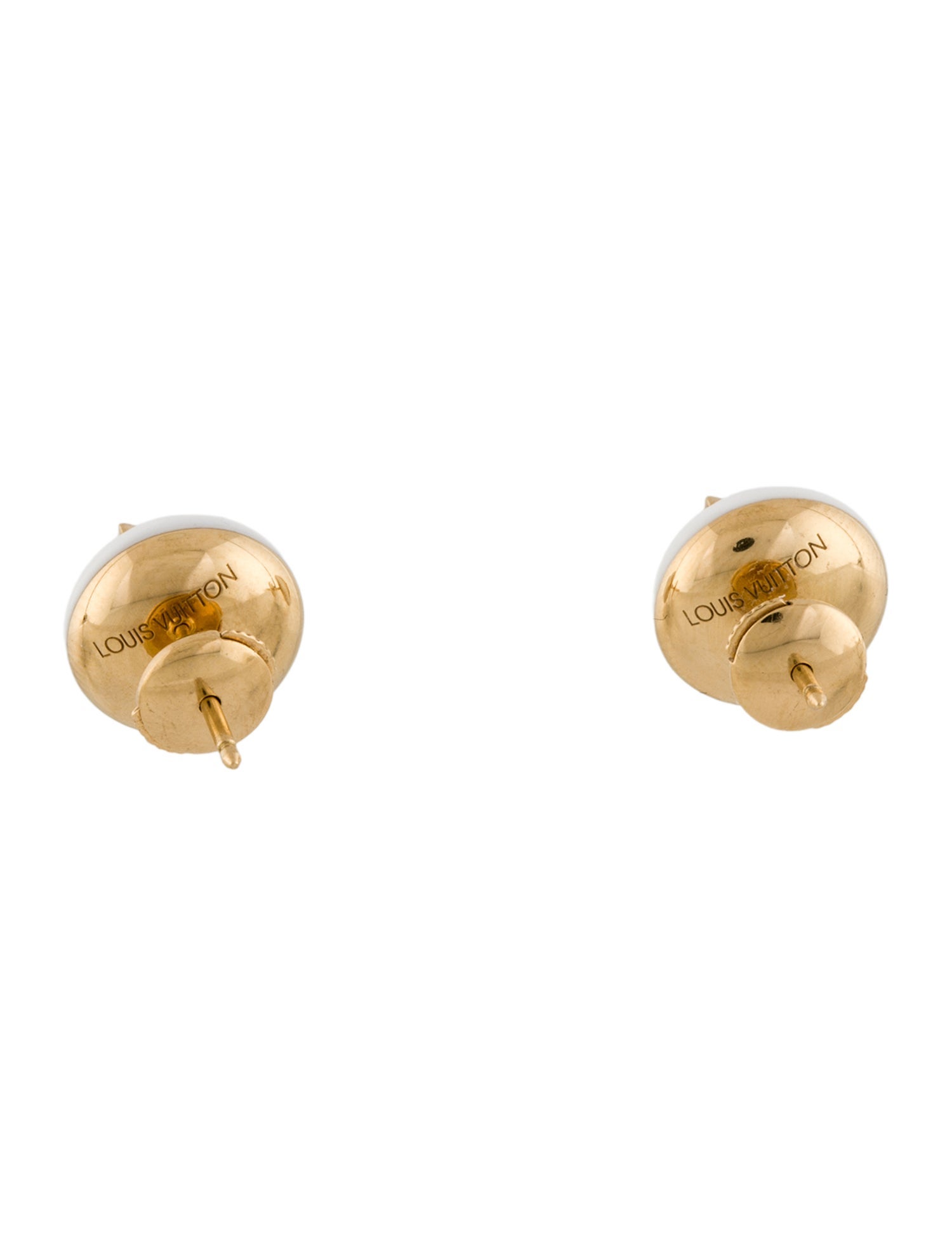 Louis Vuitton 18K Agate & Diamond Color Blossom Stud Earrings