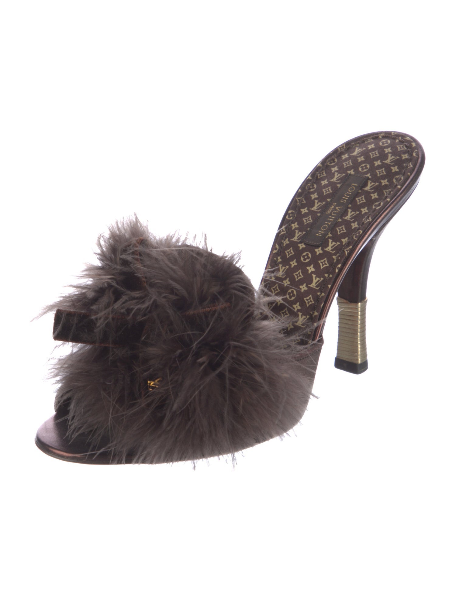 Louis Vuitton Monogram Pattern Satin Sandals