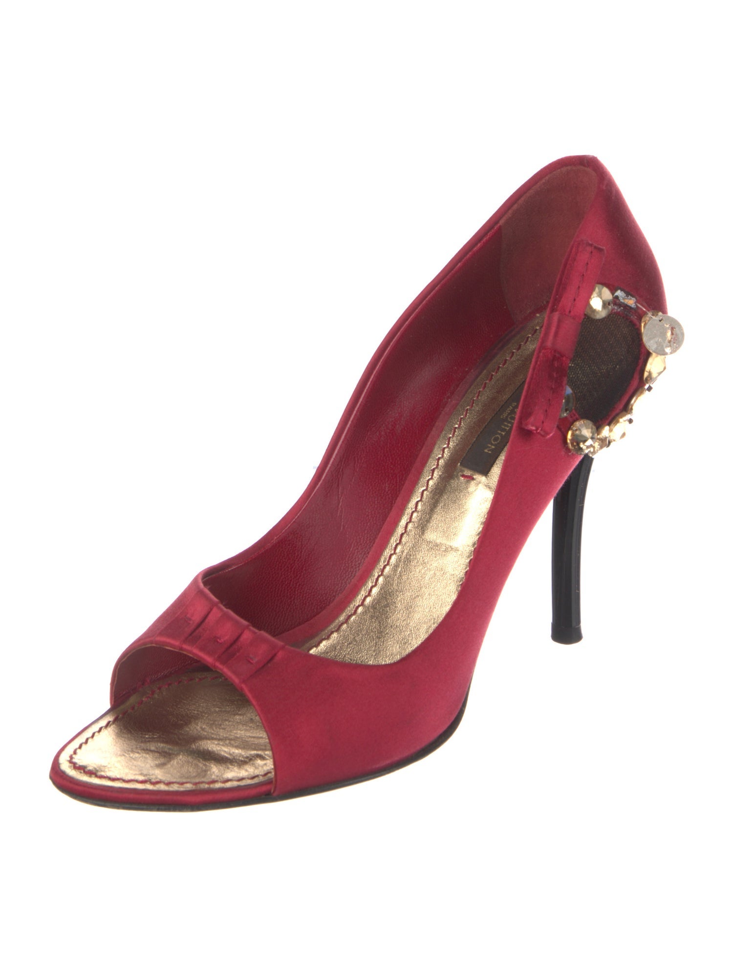 Louis Vuitton Satin Bow Accents Slingback Sandals