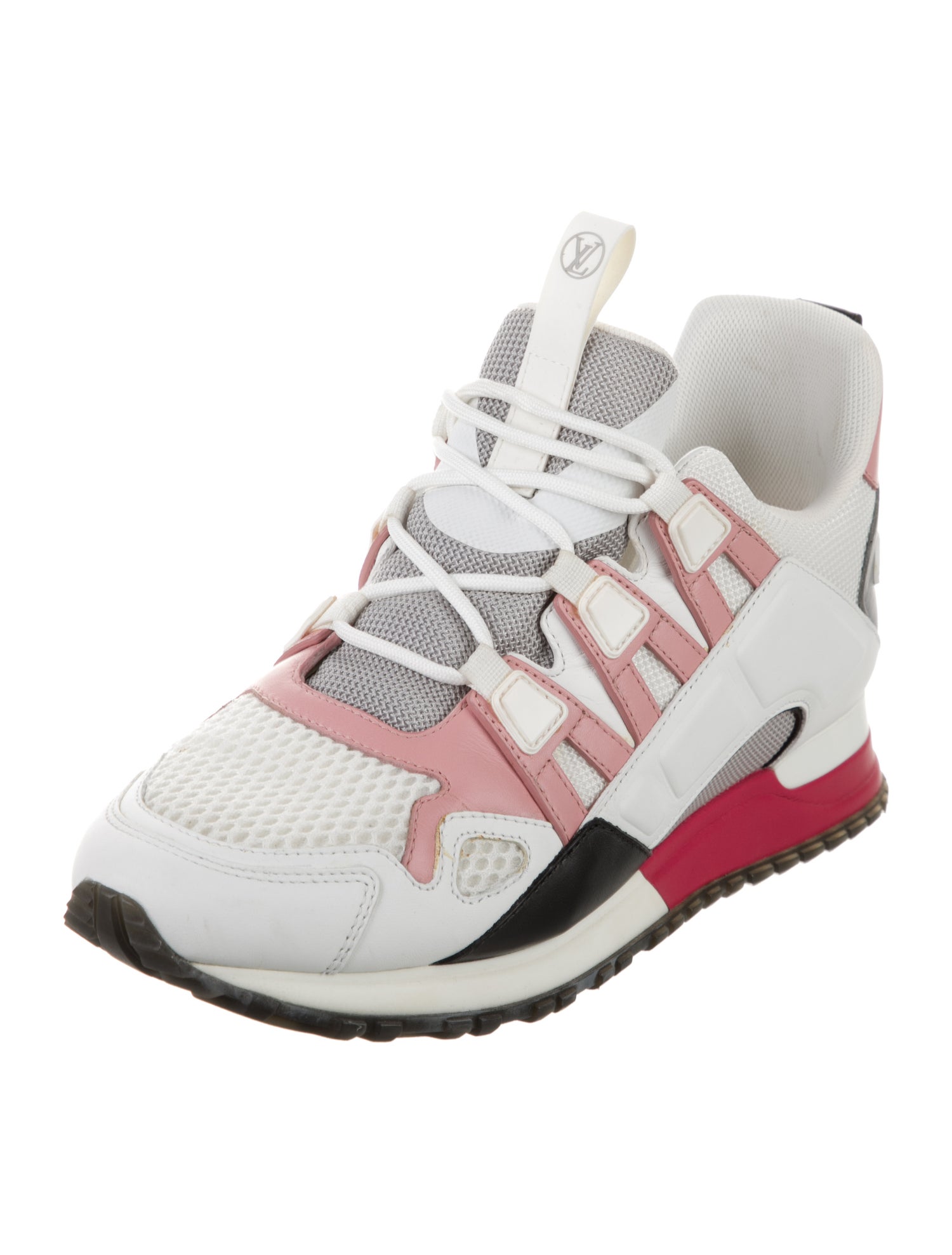 Louis Vuitton Leather Colorblock Pattern Sneakers