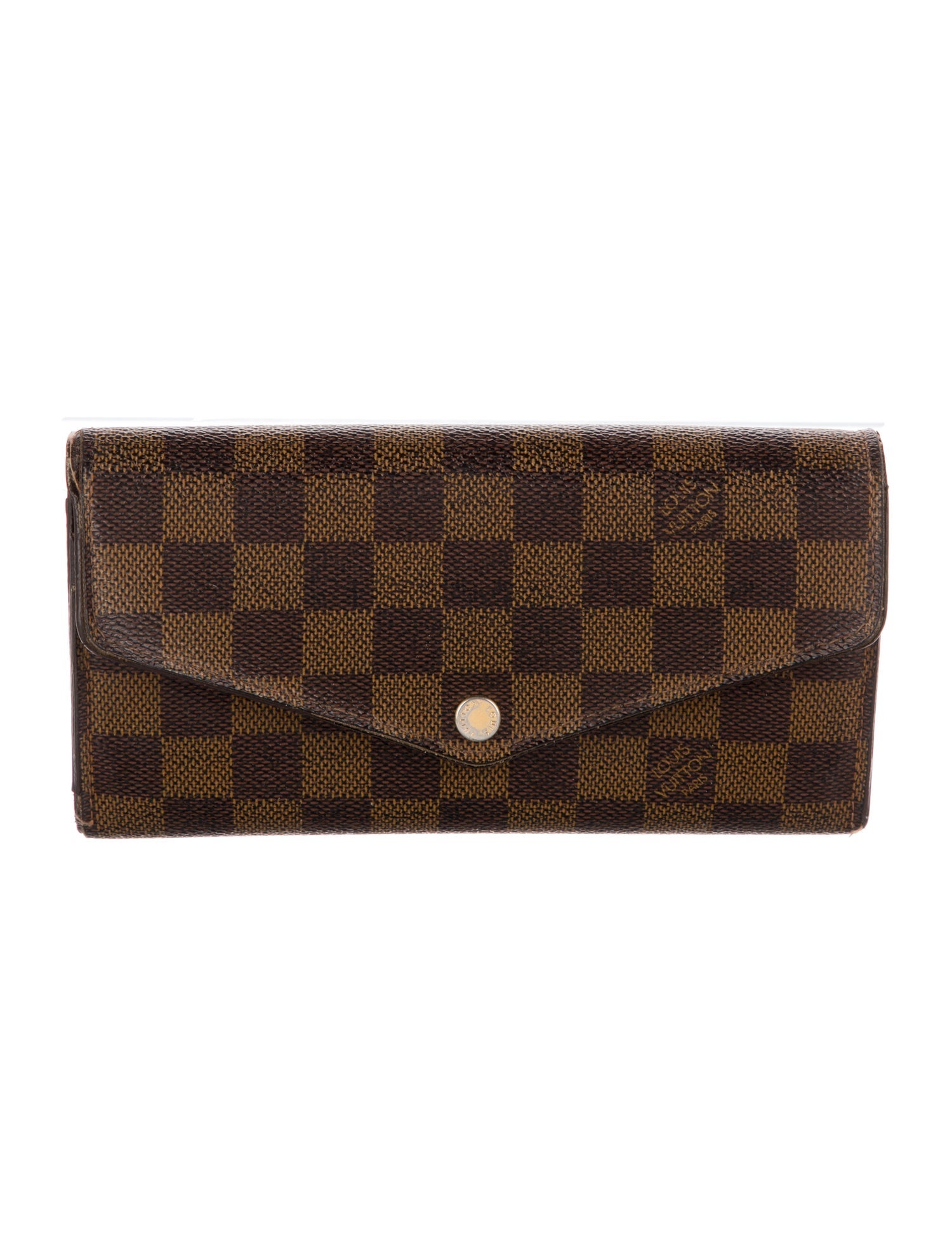 Louis Vuitton Damier Ebene Pattern Coated Canvas Sarah Wallet