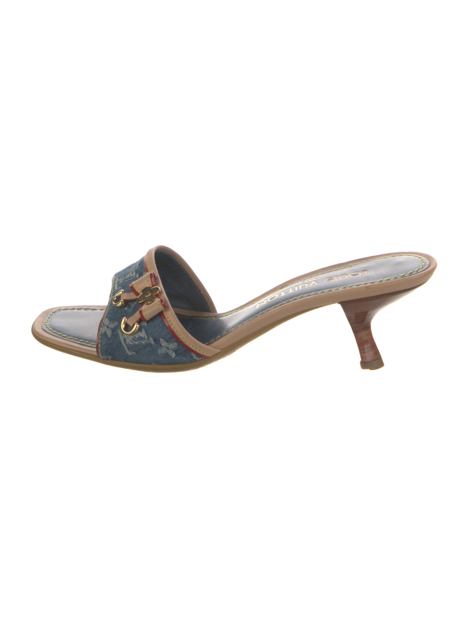 Louis Vuitton Monogram Pattern Denim Slides