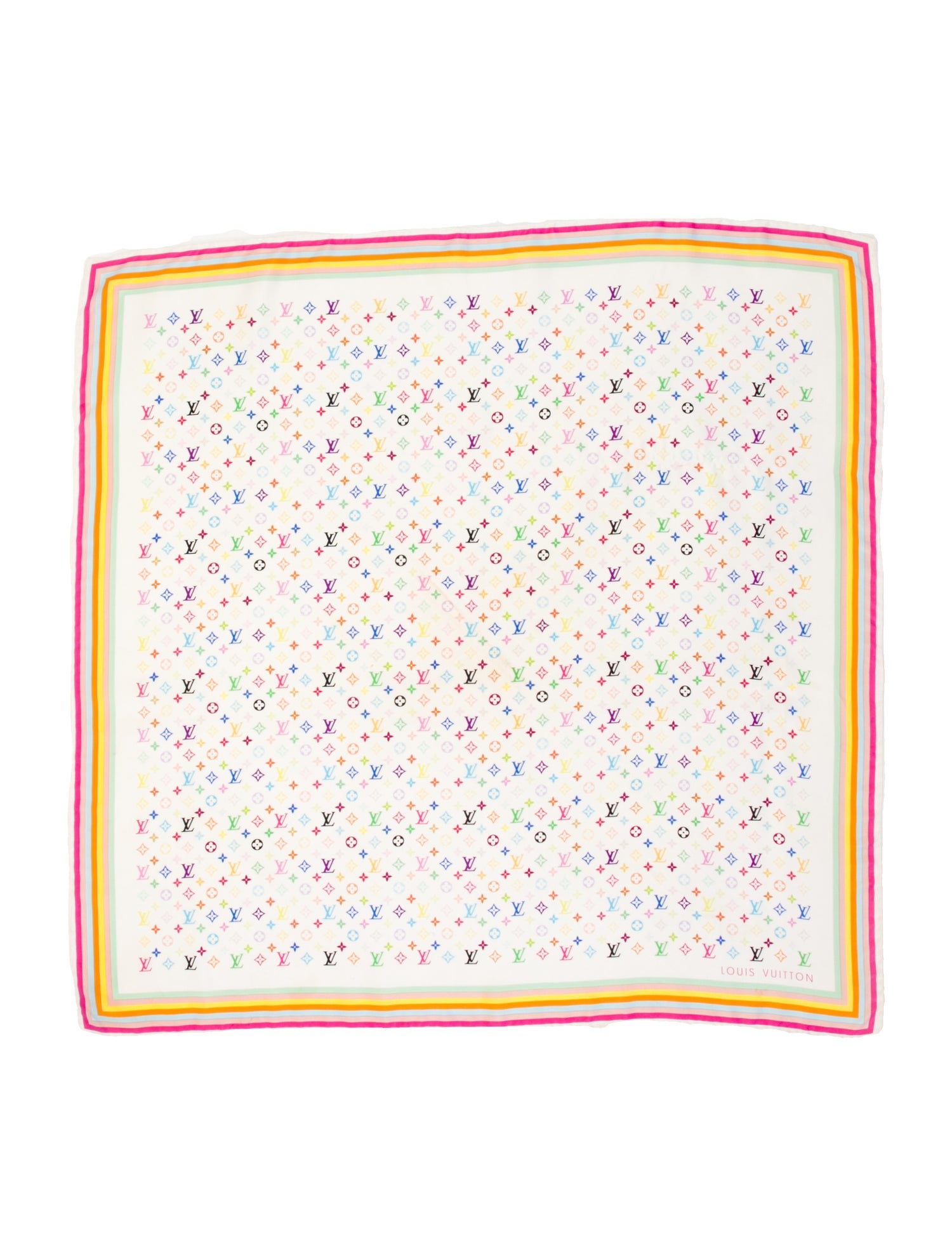 Louis Vuitton Silk Multicolore Monogram Pattern Scarf