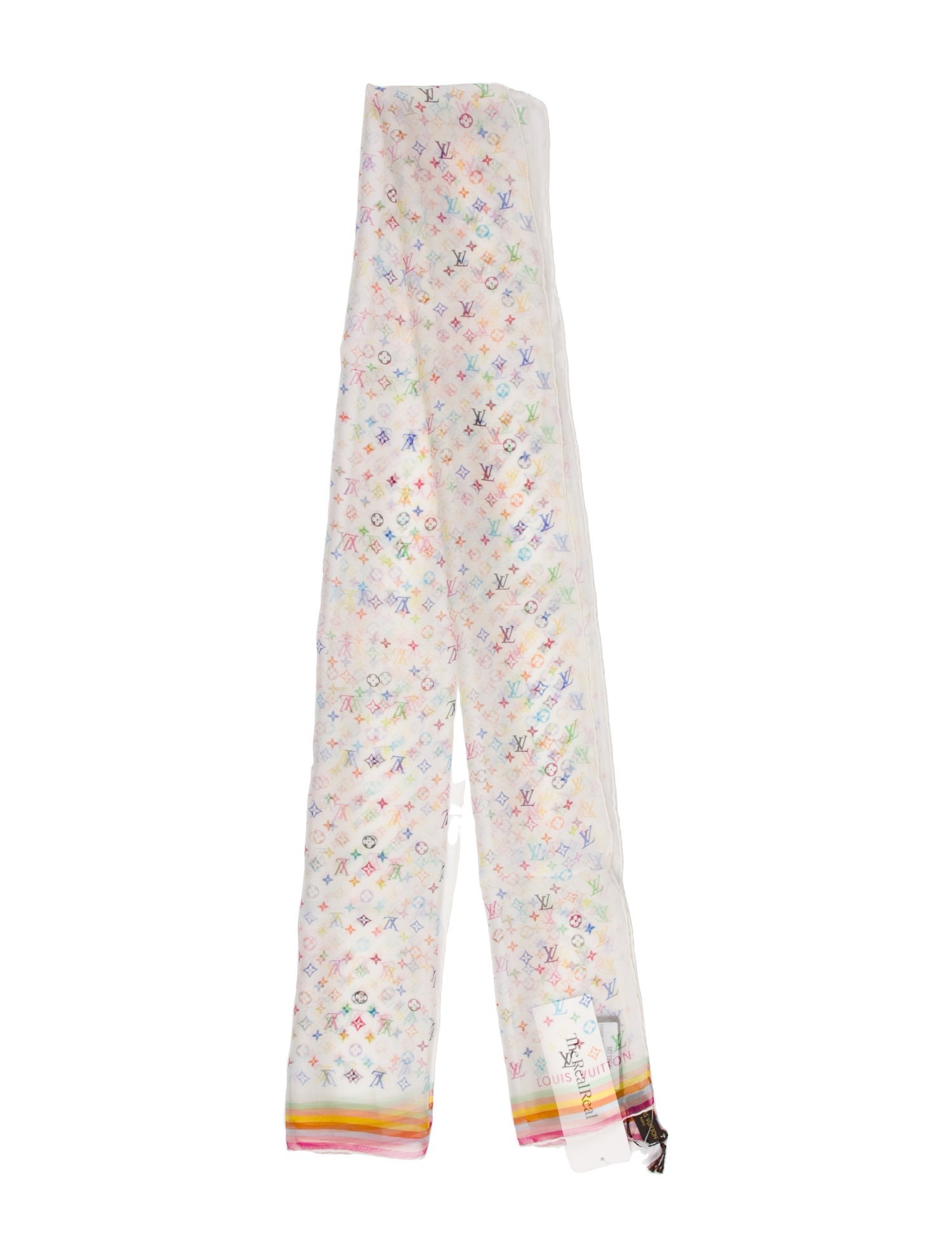 Louis Vuitton Silk Multicolore Monogram Pattern Scarf