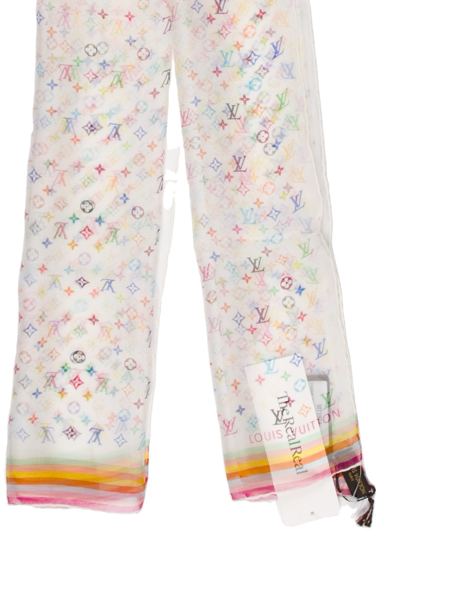 Louis Vuitton Silk Multicolore Monogram Pattern Scarf