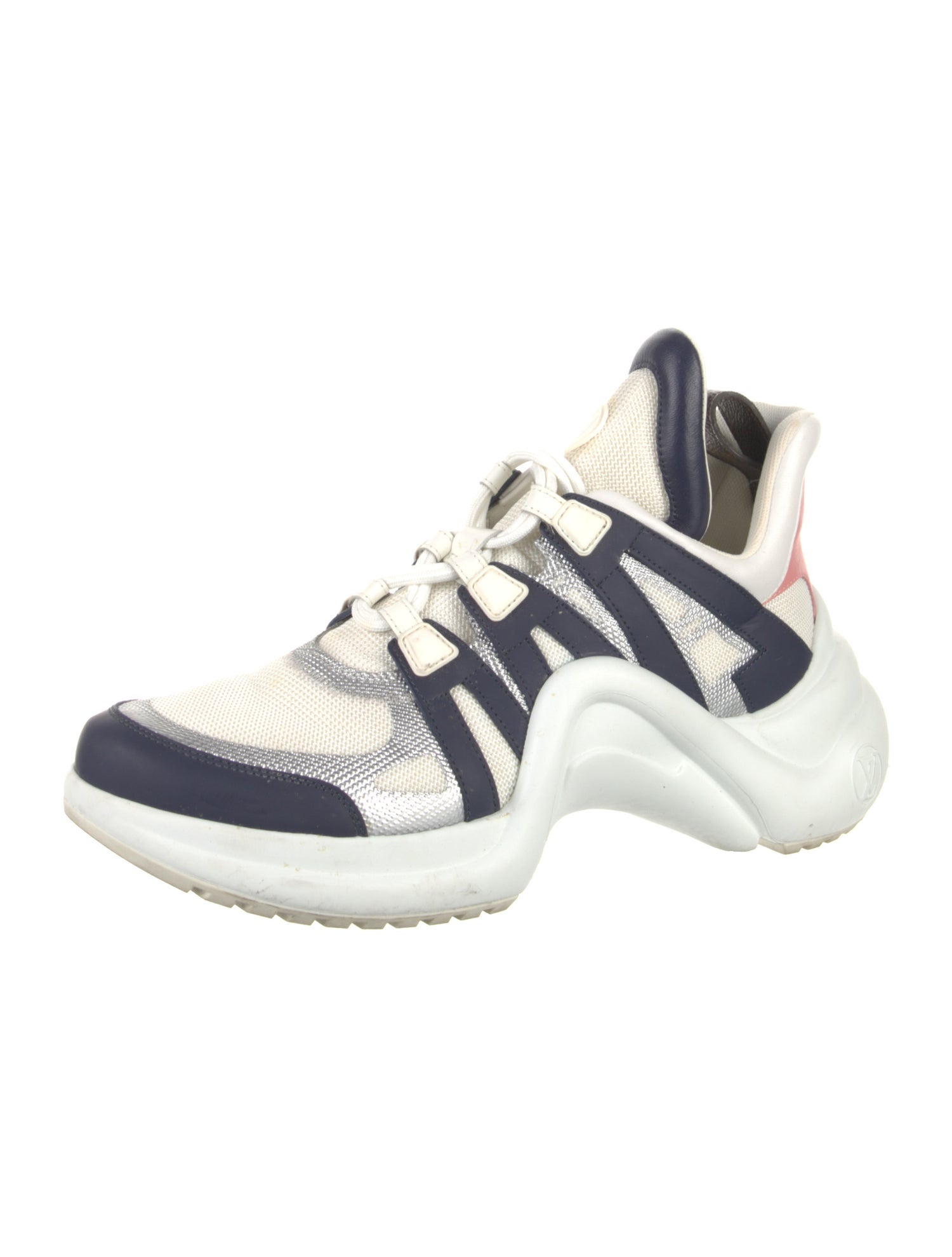 Louis Vuitton LV Monogram Leather Trim Embellishment Chunky Sneakers