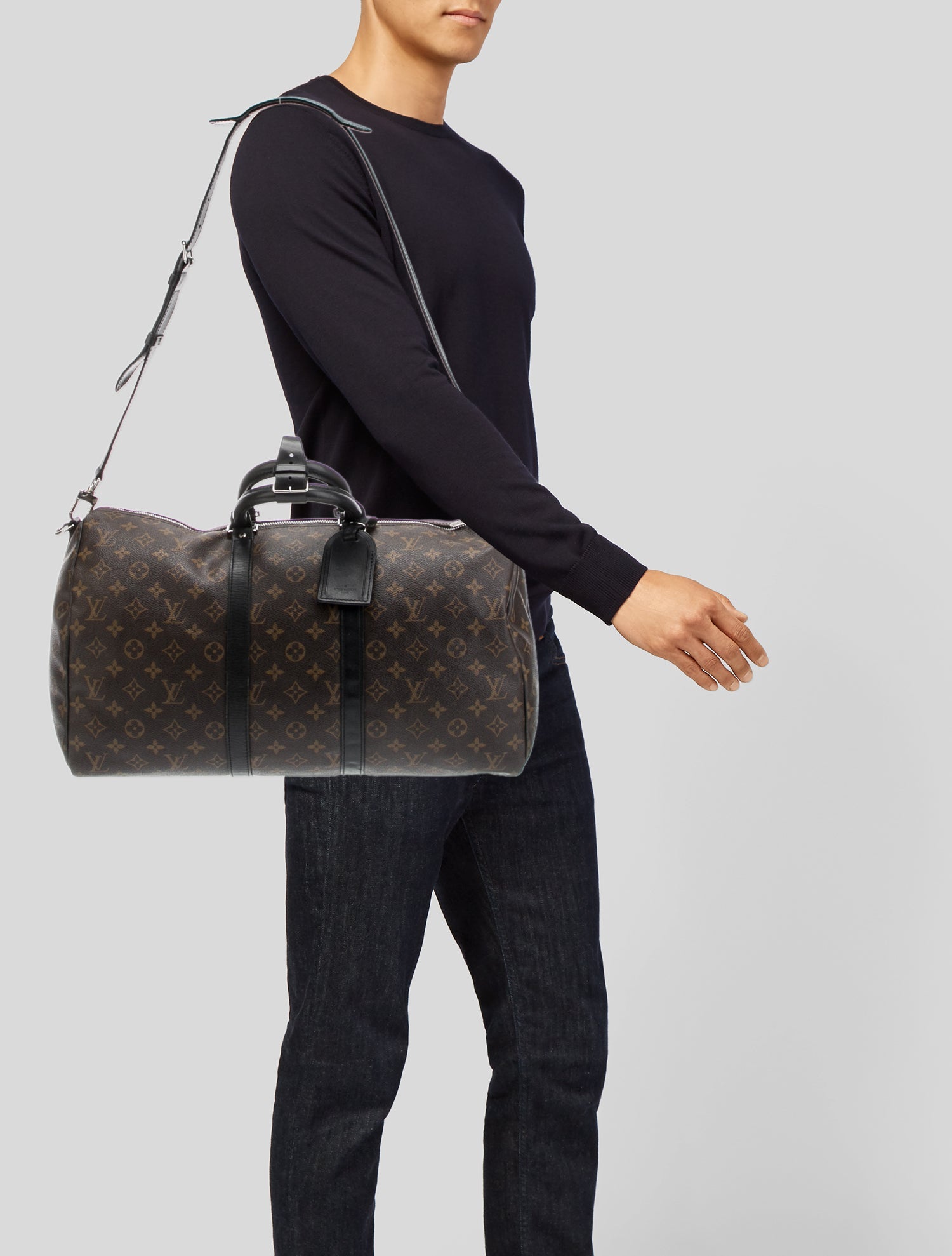 Louis Vuitton Monogram Macassar Keepall Bandouliere 45