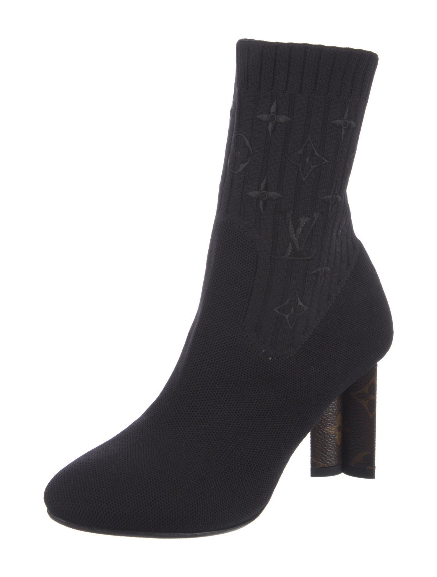 Louis Vuitton LV Monogram Embroidered Accent Sock Boots