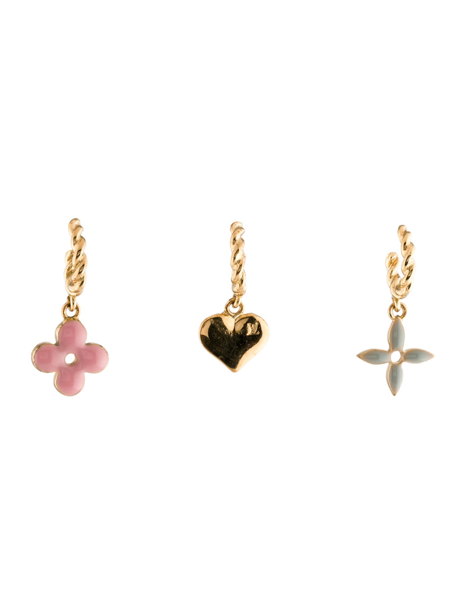 Louis Vuitton Enamel Sweet Monogram Set of 3 Earrings