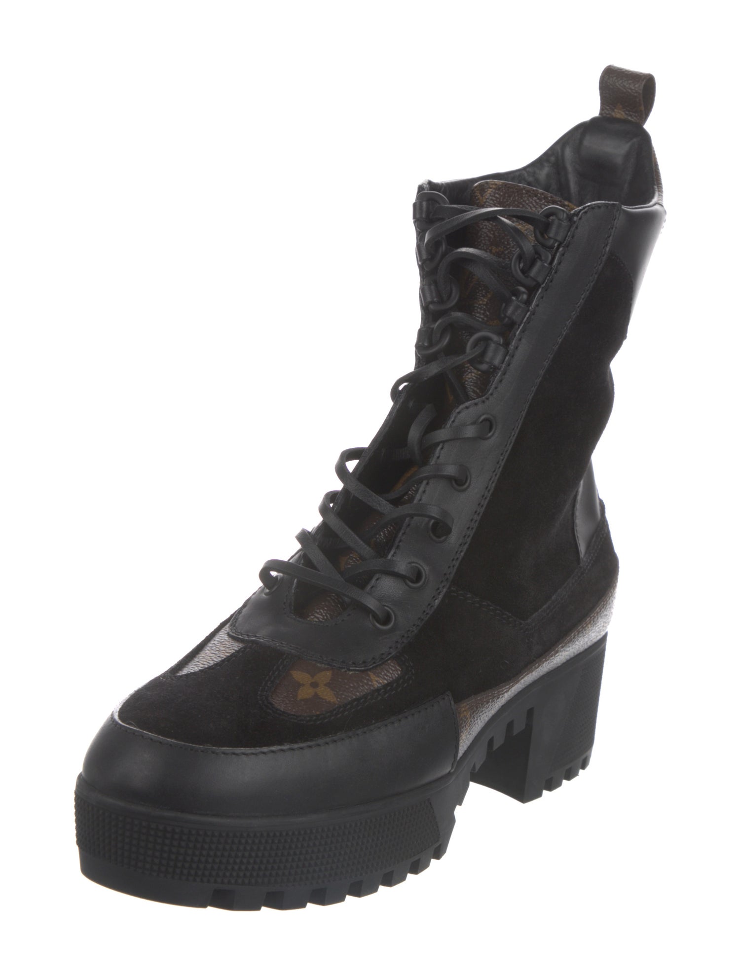 Louis Vuitton LV Monogram Suede Combat Boots