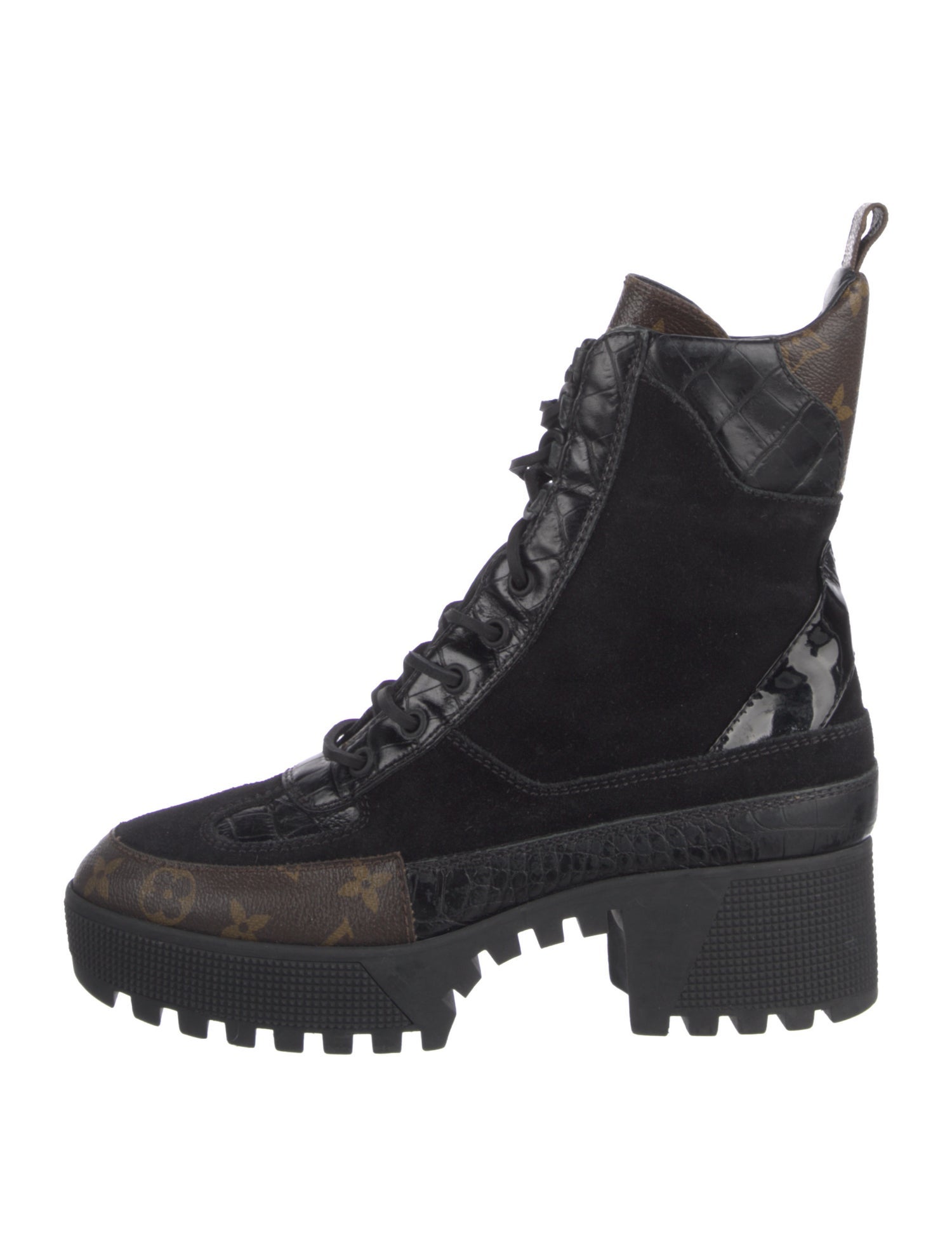 Louis Vuitton LV Monogram Suede Combat Boots